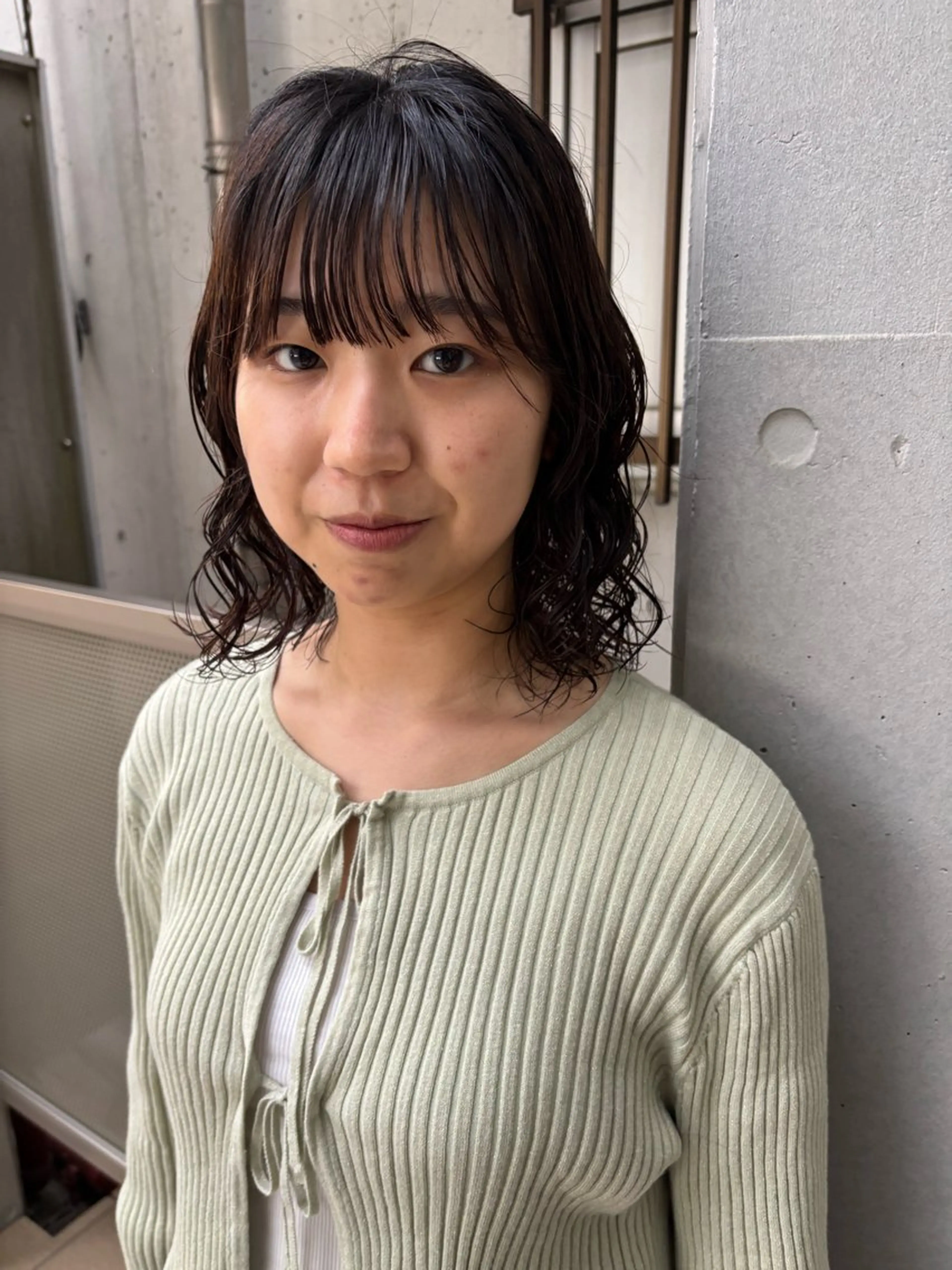 ミディアム パーマ カット パーマ しみず さくら🌸のヘアスタイル