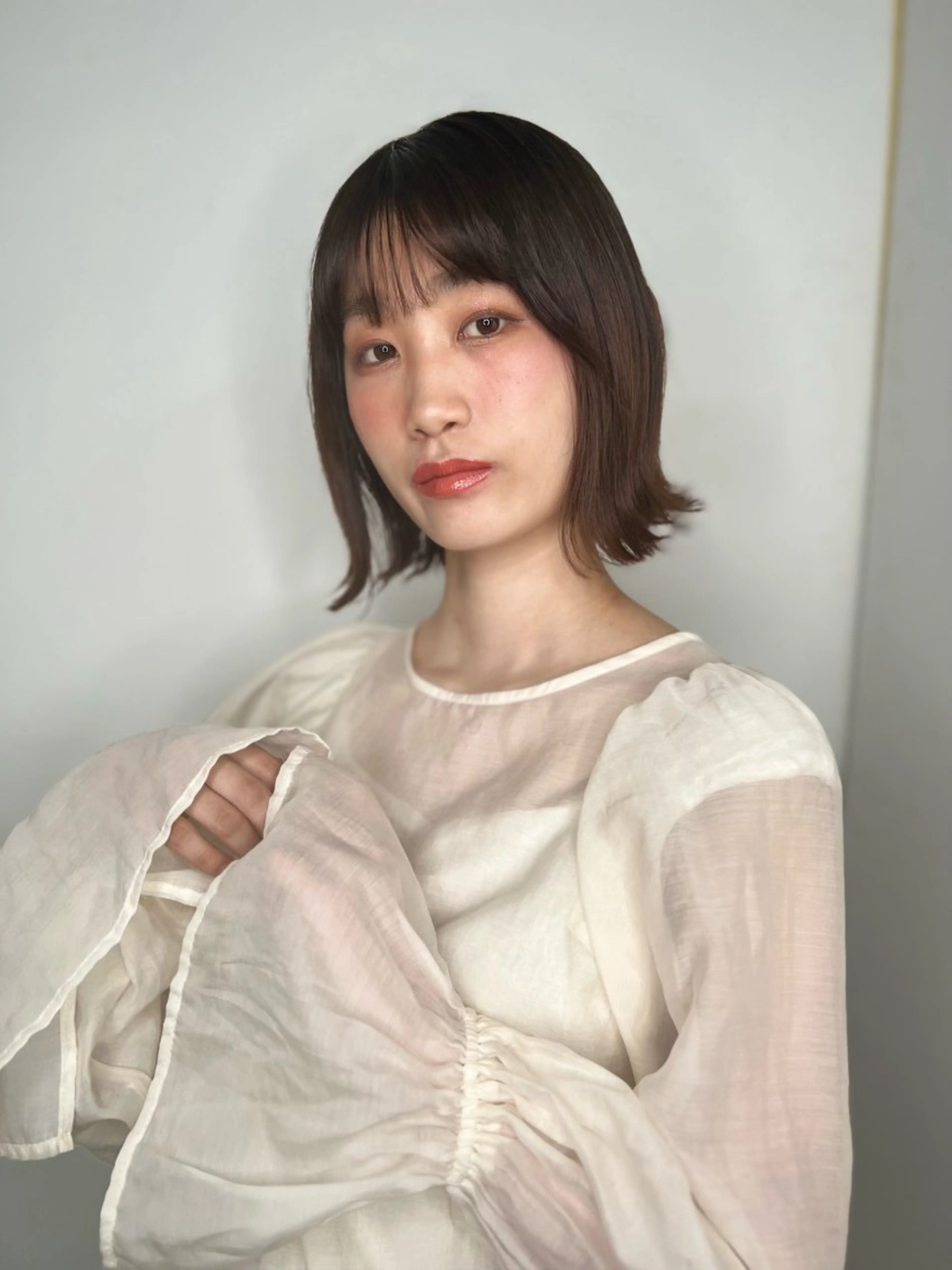 ショート 切りっぱなしボブ ボブ 外ハネヘア 似合わせスタイル🫧 木村夏暢のヘアスタイル