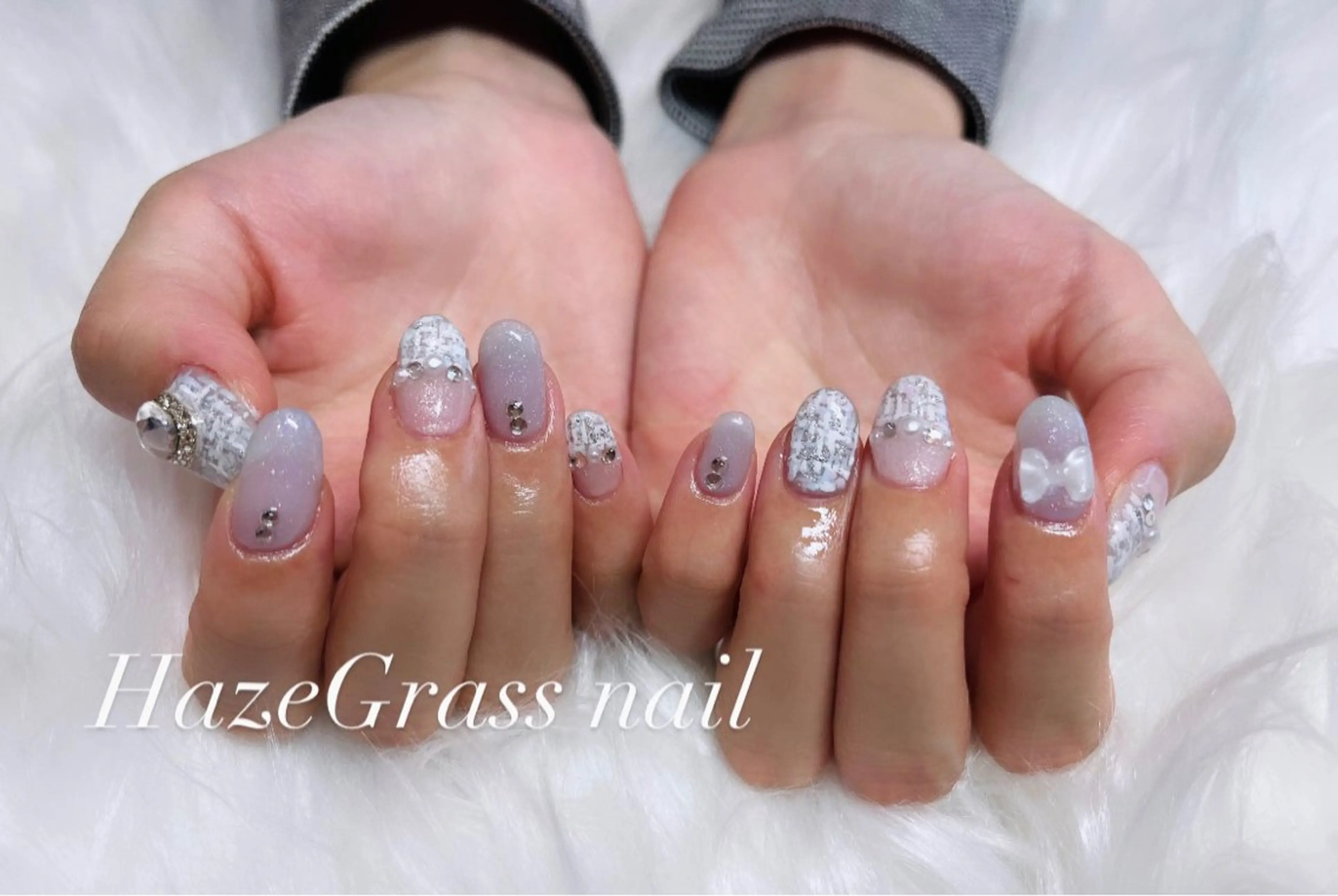 ネイル ツイードネイル ハンドネイル HazeGrass NAILのネイルデザイン