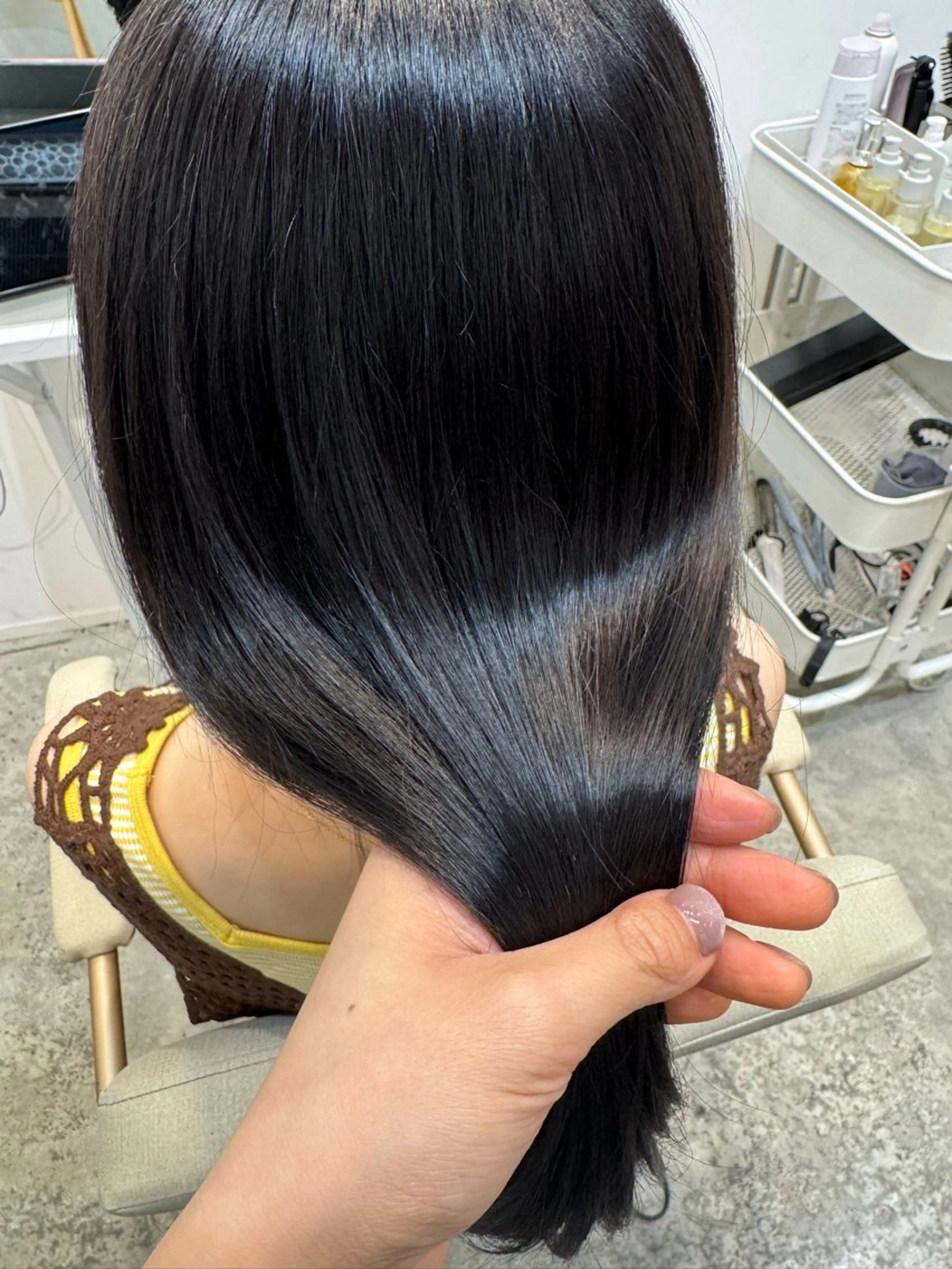 ロング トリートメント トリートメント 透明感カラー／ 縮毛矯正／まりなのヘアスタイル