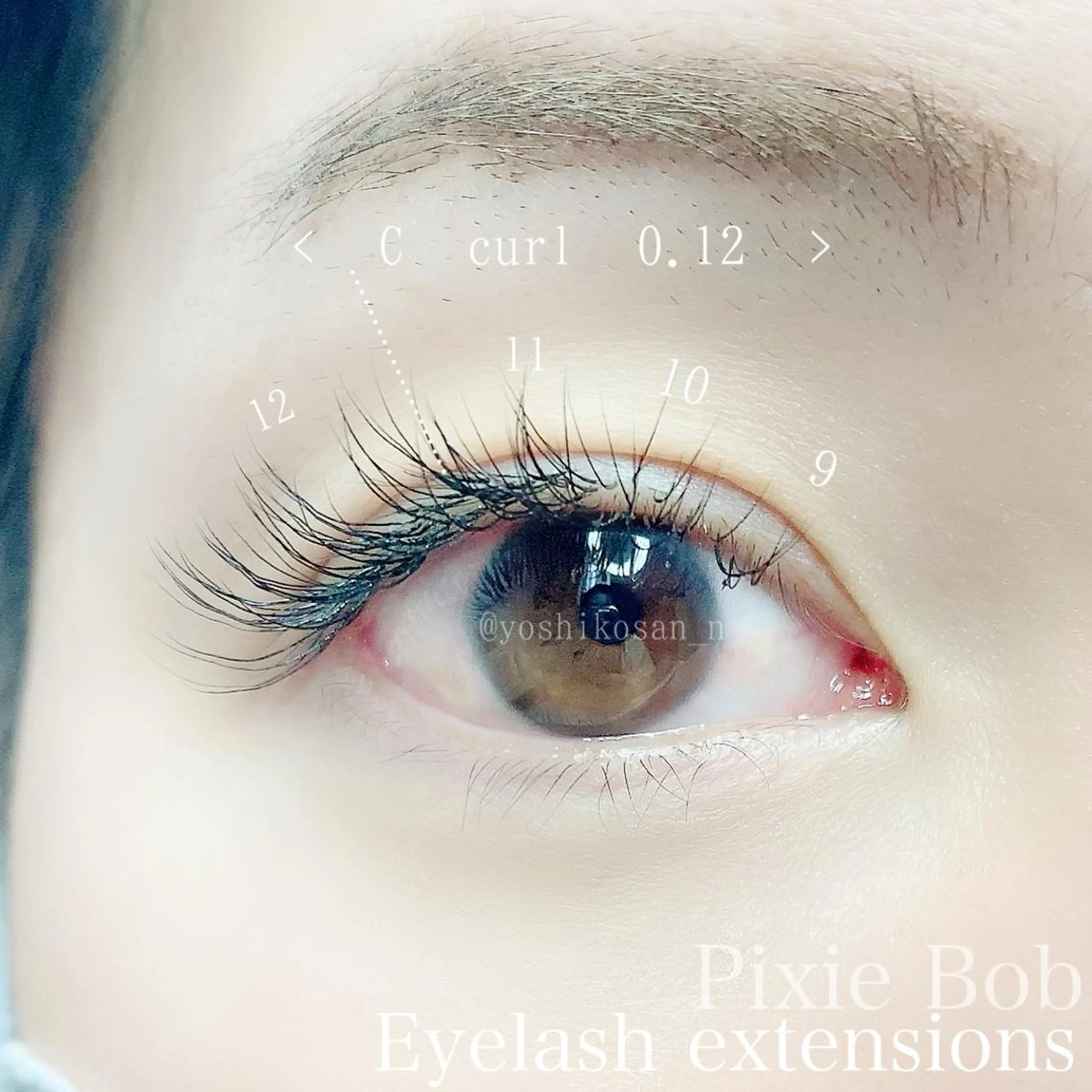 マツエク・マツパ 目尻長め マツエク Pixie Bob 🐈‍⬛　位田のマツエク・マツパデザイン