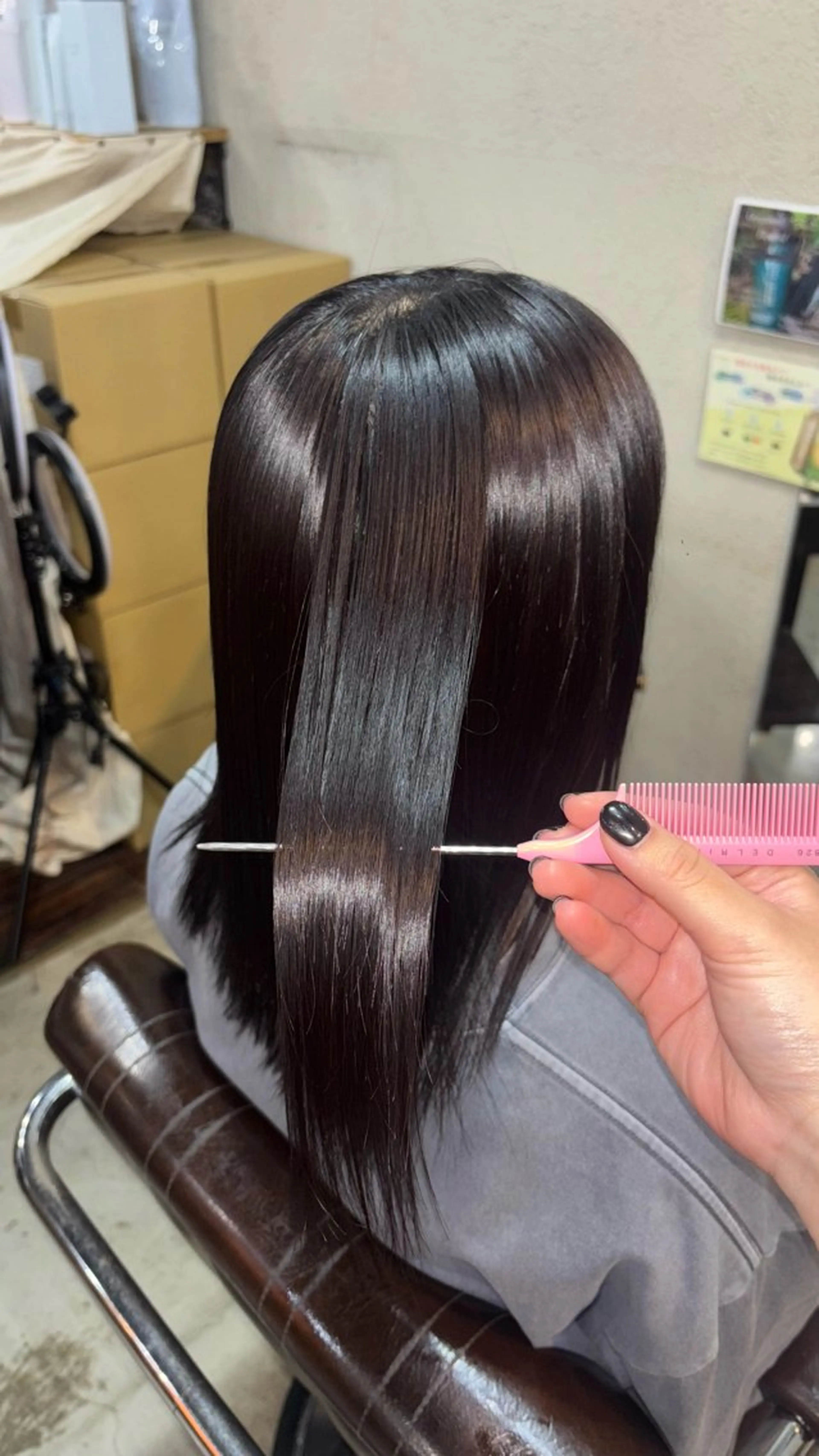 ミディアム 縮毛矯正 小池 かなこのヘアスタイル