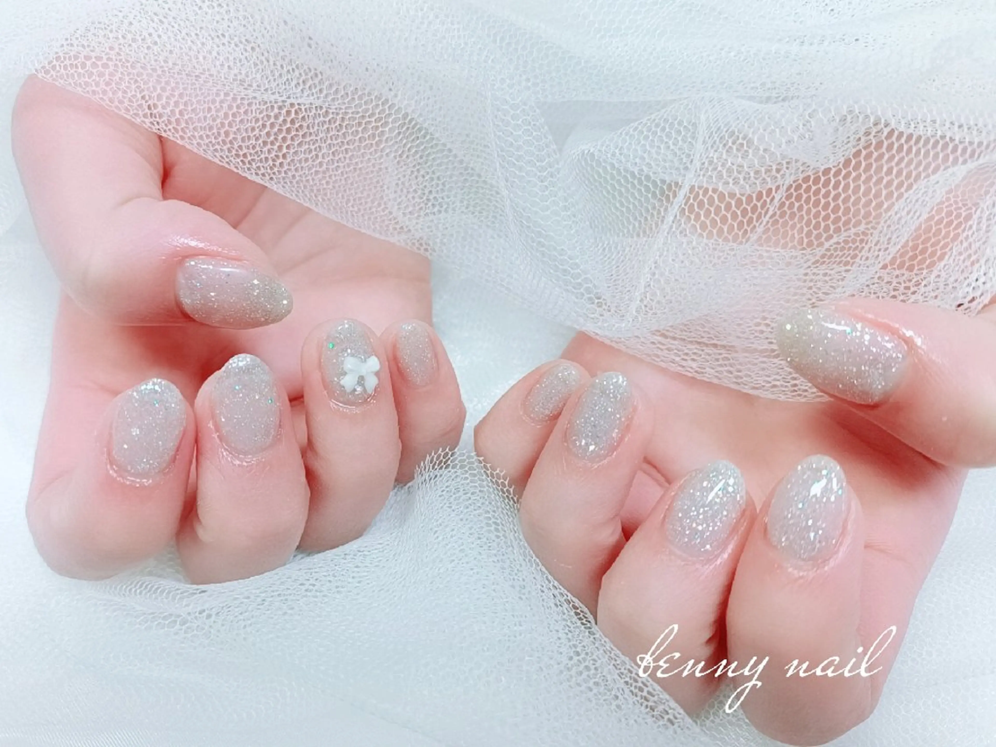 ネイル キラキラネイル ワンカラーネイル 最終受付23時半 benny nailのネイルデザイン