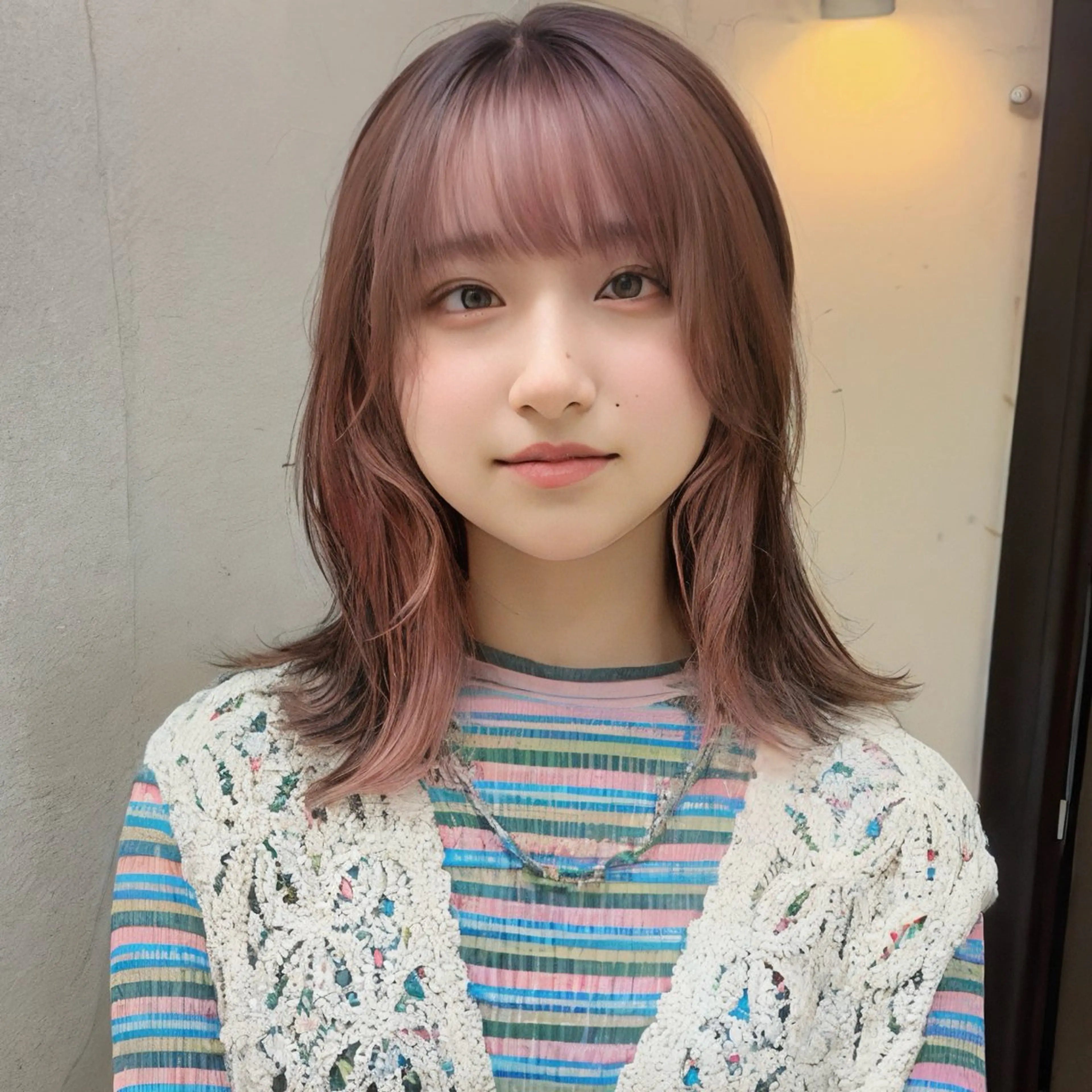 ミディアム カラー ブリーチ ケアブリーチ ハイトーンカラー インナーカラー ピンクカラー カット ヘアカラー トリートメント インナーカラー/レイ ヤーカット♡/マキシのヘアスタイル