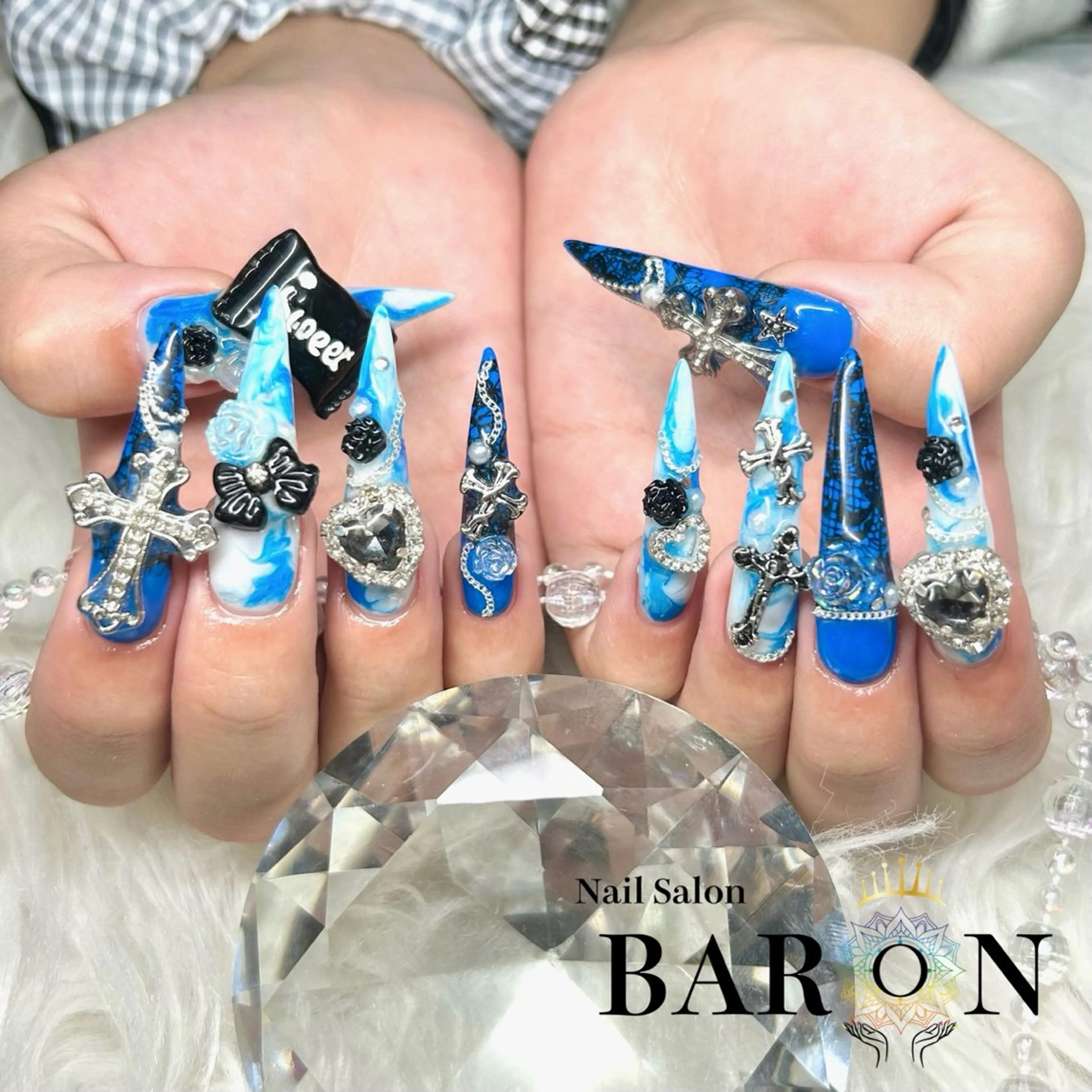 ネイル ブルー 持ち込み ♛︎BARON♛︎ SUMIRE.のネイルデザイン
