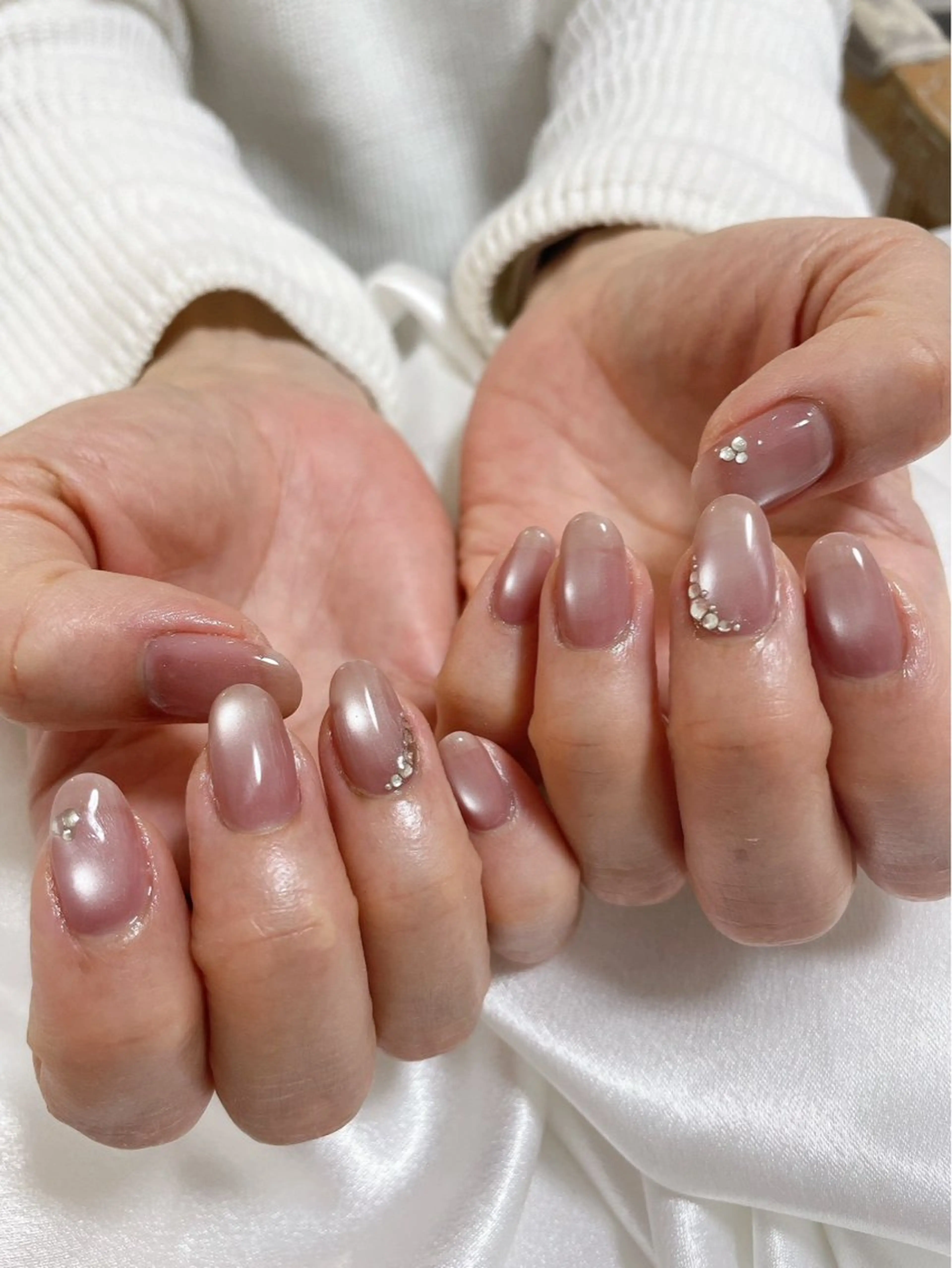 ネイル オーロラネイル 桜ネイル フラワーネイル フットネイル フレンチネイル ハンドネイル kikinail 溝の口のネイルデザイン