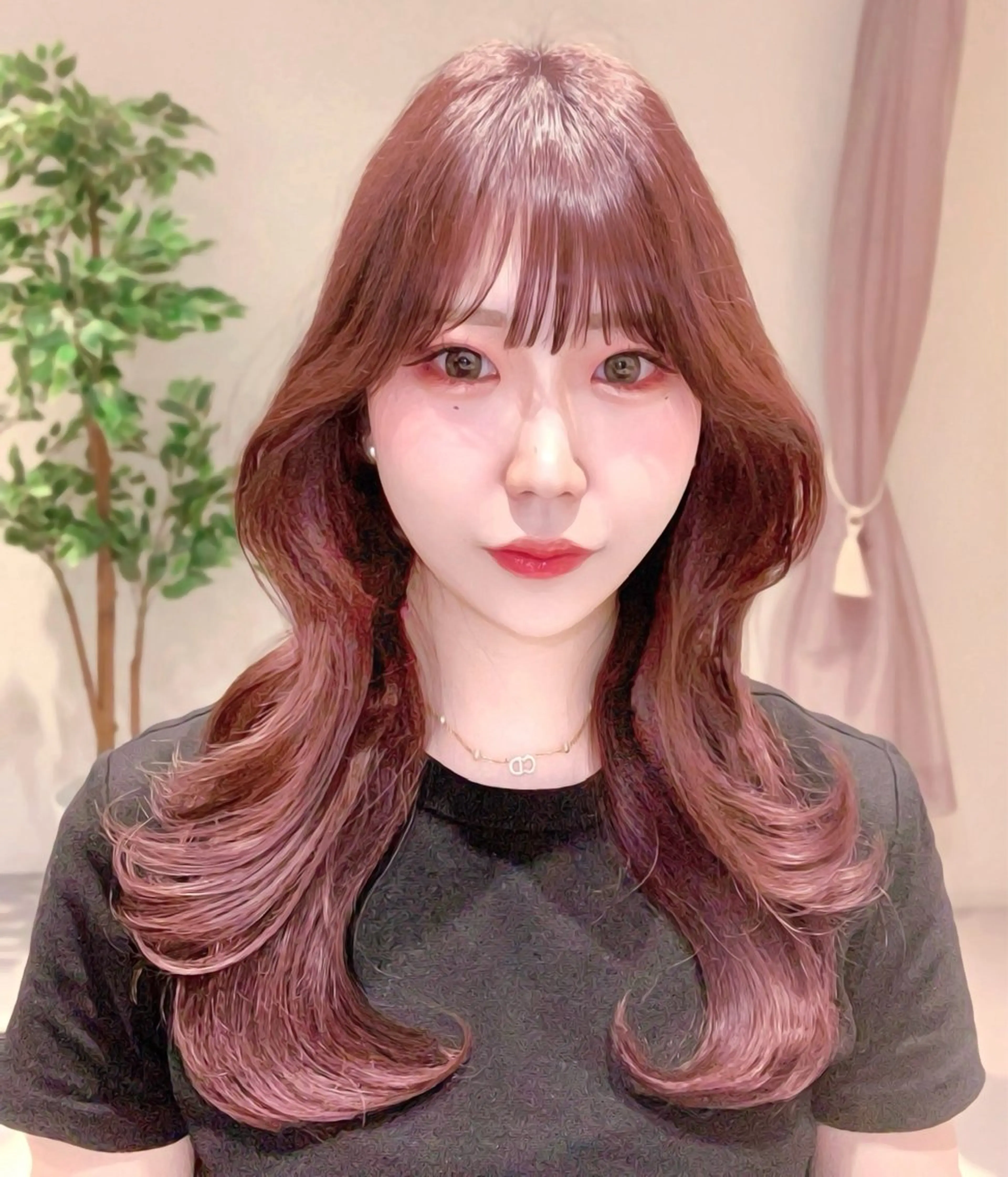 ミディアム カラー カット ヘアカラー トリートメント ヘッドスパ ヘアセット 韓国ヘア/レイヤー/ 顔まわり/りょーとのヘアスタイル