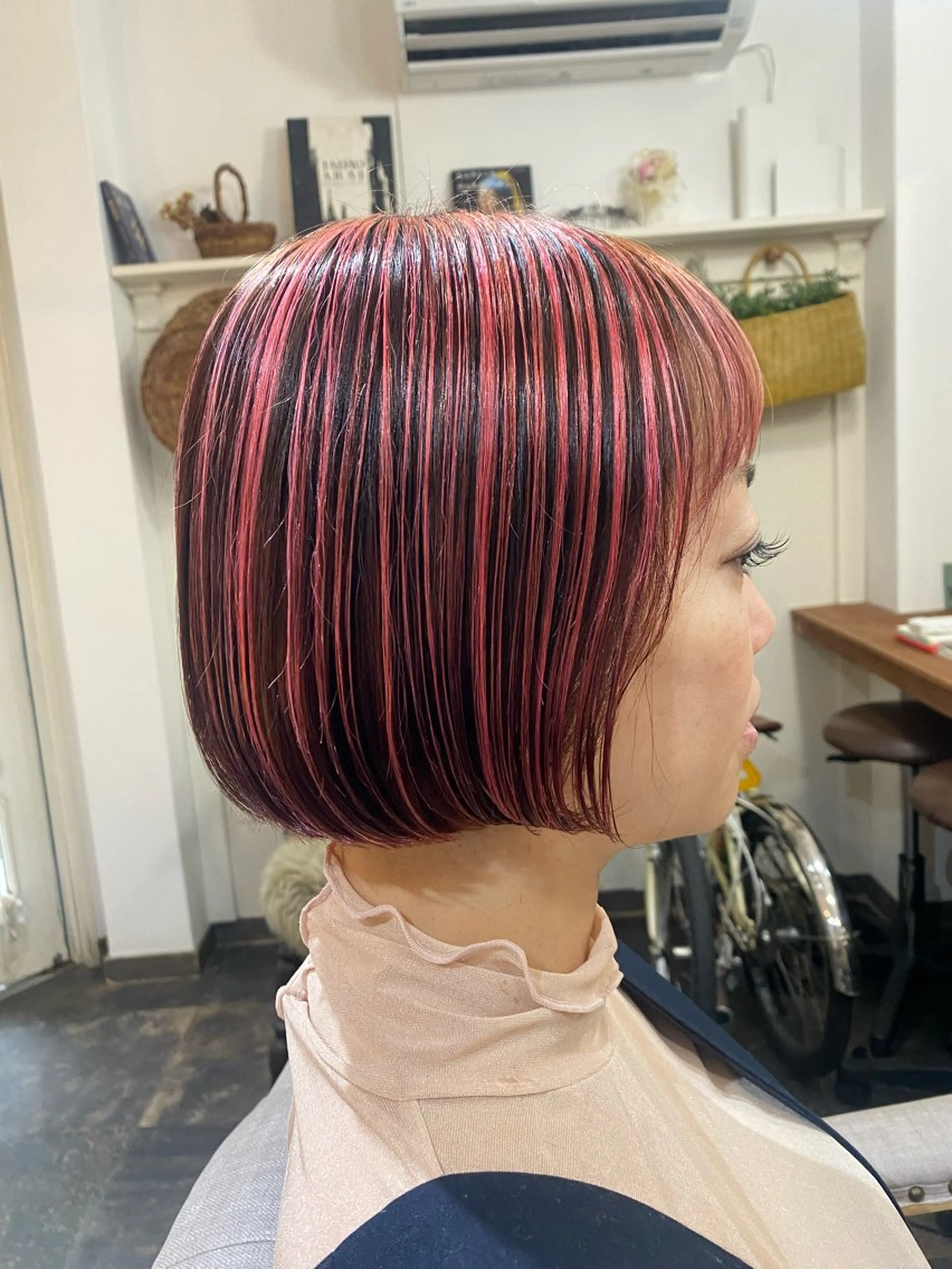 カラー ブリーチ ピンクカラー Ruri hair magomusumeのヘアスタイル