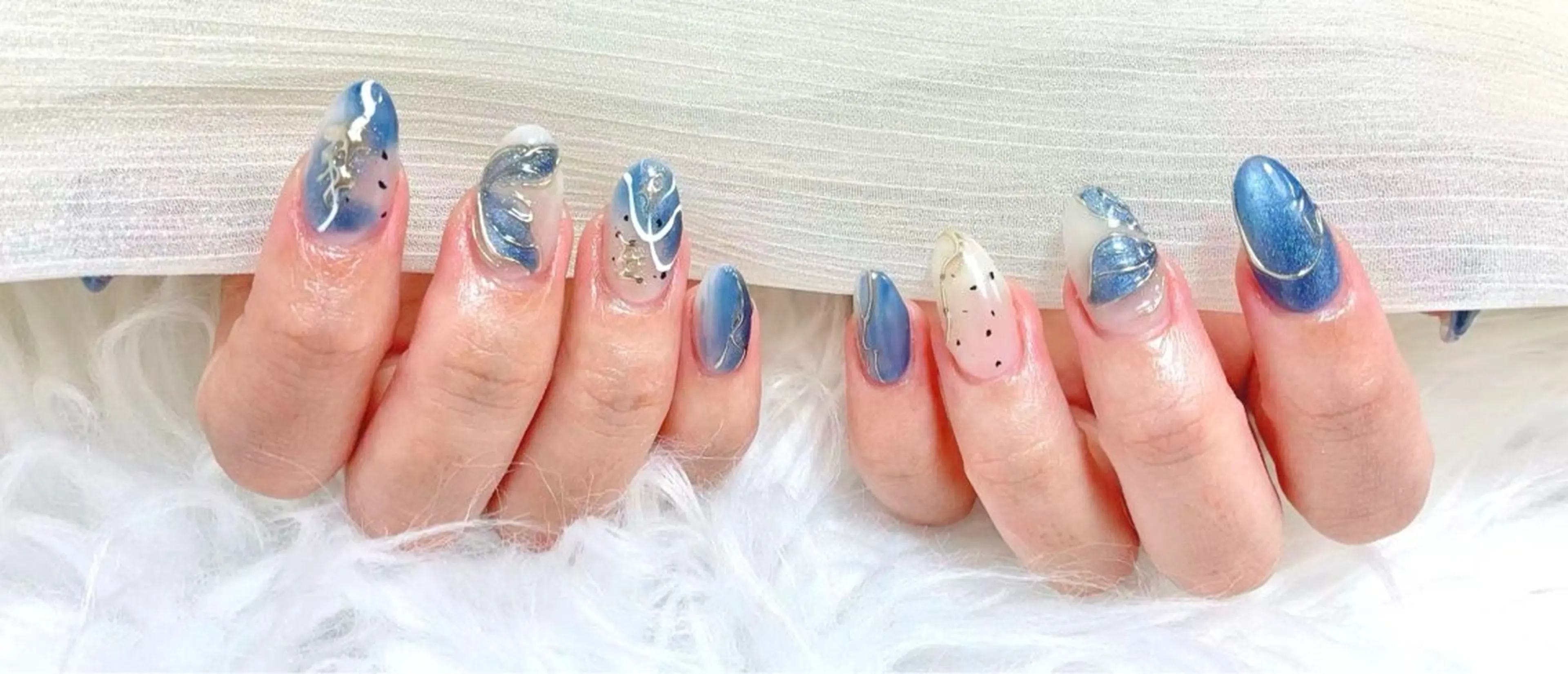 ネイル アニマル柄 チークネイル フラッシュネイル フットネイル フレンチネイル ハンドネイル B·U Nail大宮 長さだし専門店のネイルデザイン