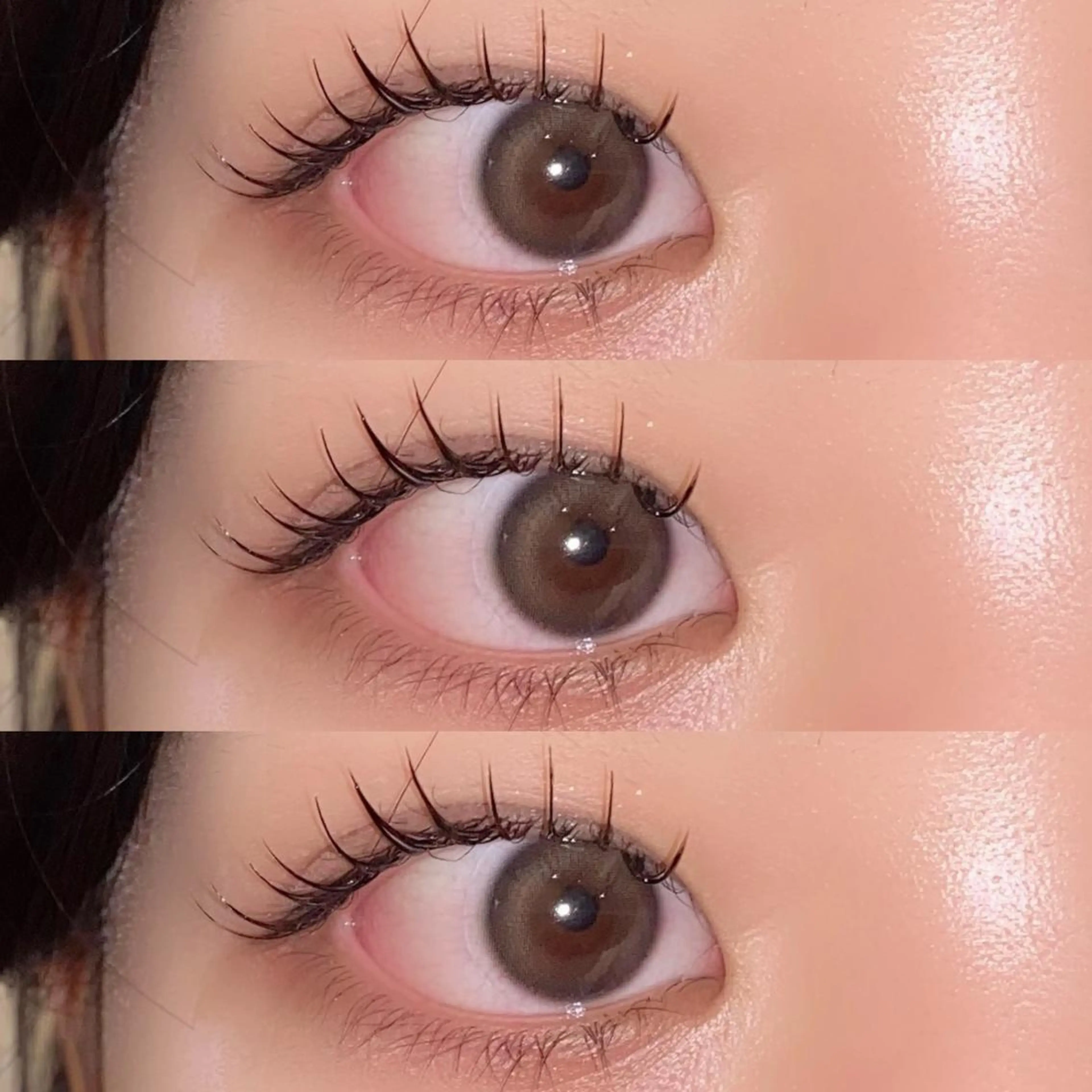 マツエク・マツパ 束感まつ毛 フラットラッシュ 韓国風マツエク パリジェンヌラッシュリフト ボリュームラッシュ 肌に馴染むハイトーン /ミルクティーカラーのヘアスタイル