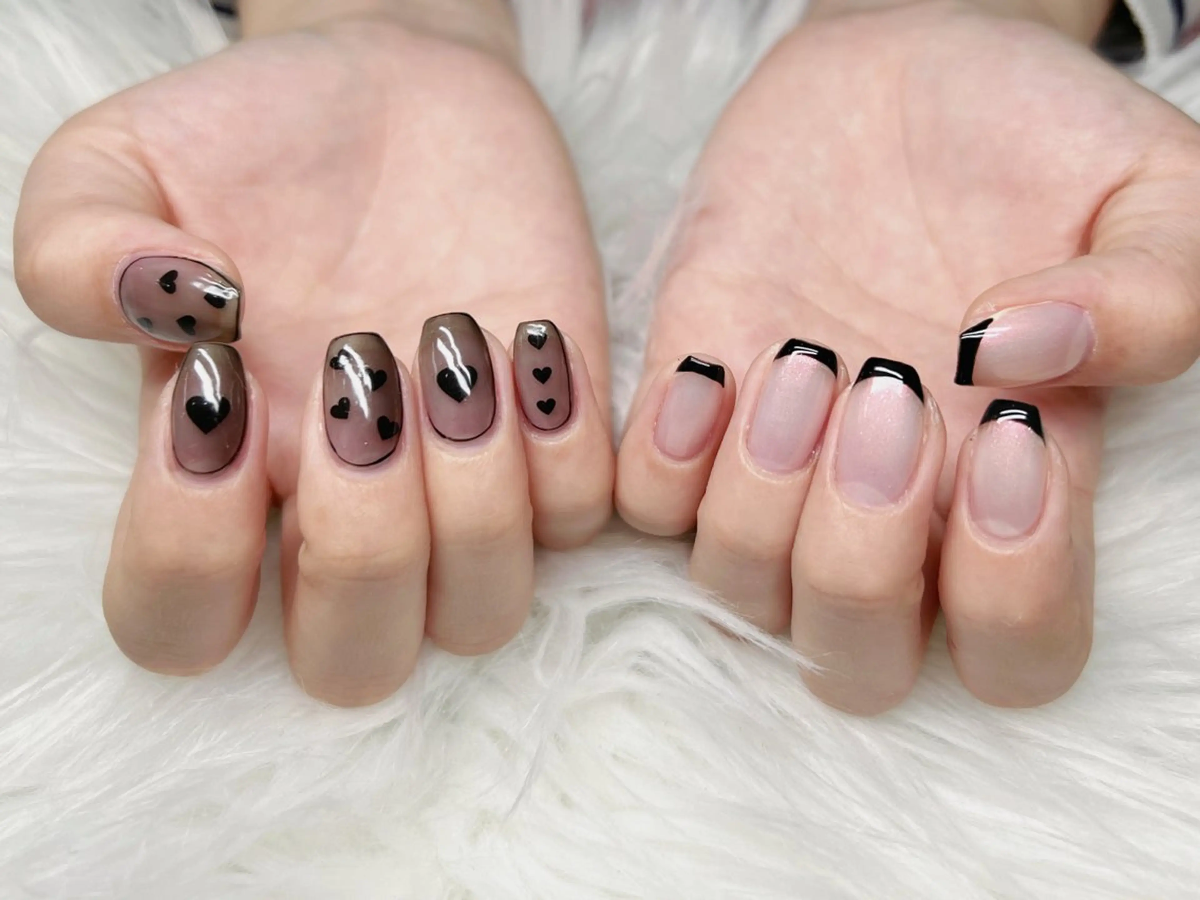 ネイル オーロラネイル フレンチネイル 韓国ネイル スカルプネイル 春ネイル hami nailのネイルデザイン