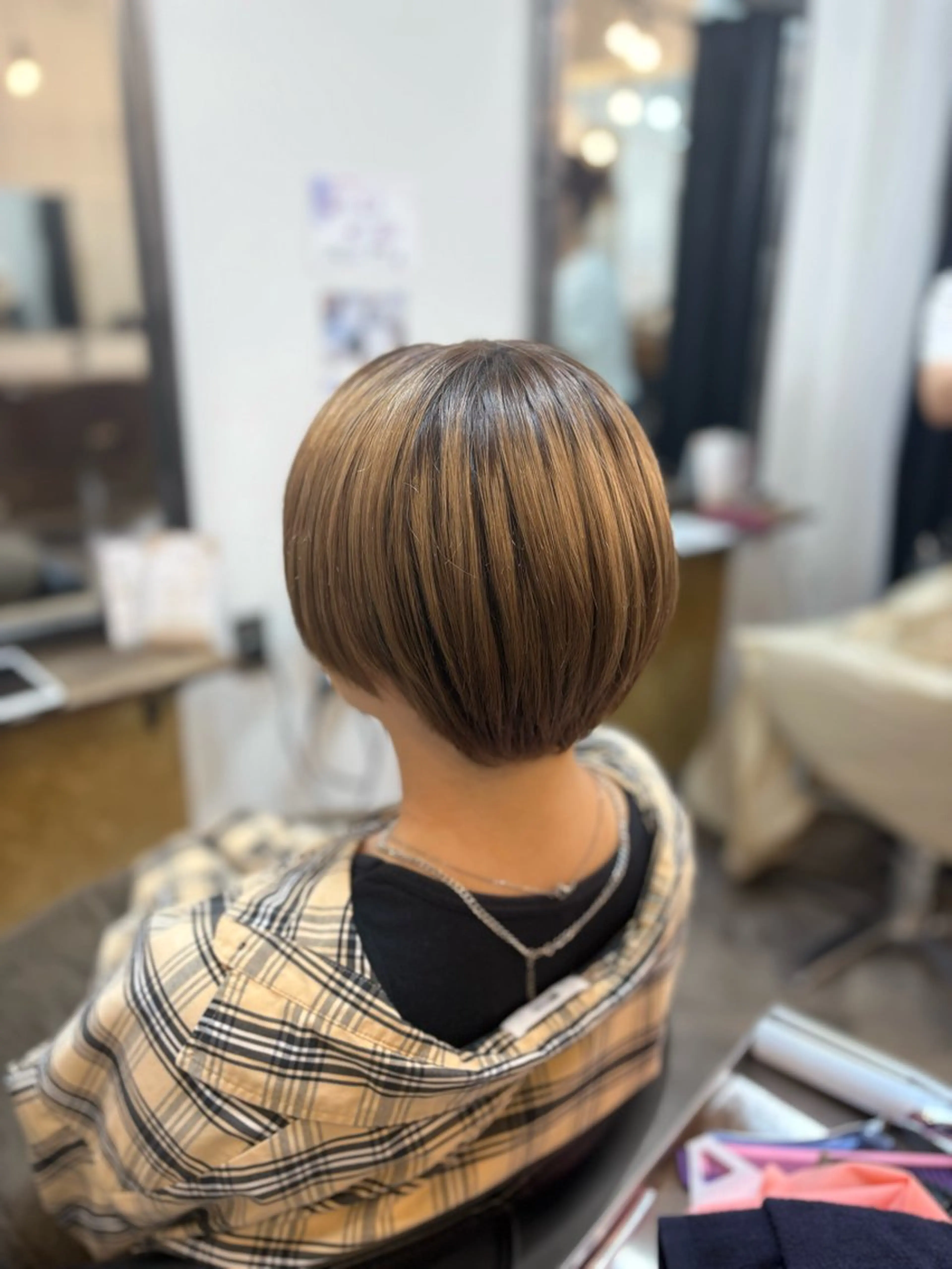 ショート レイヤー/切りっぱな しボブ✨️みずか💜のヘアスタイル