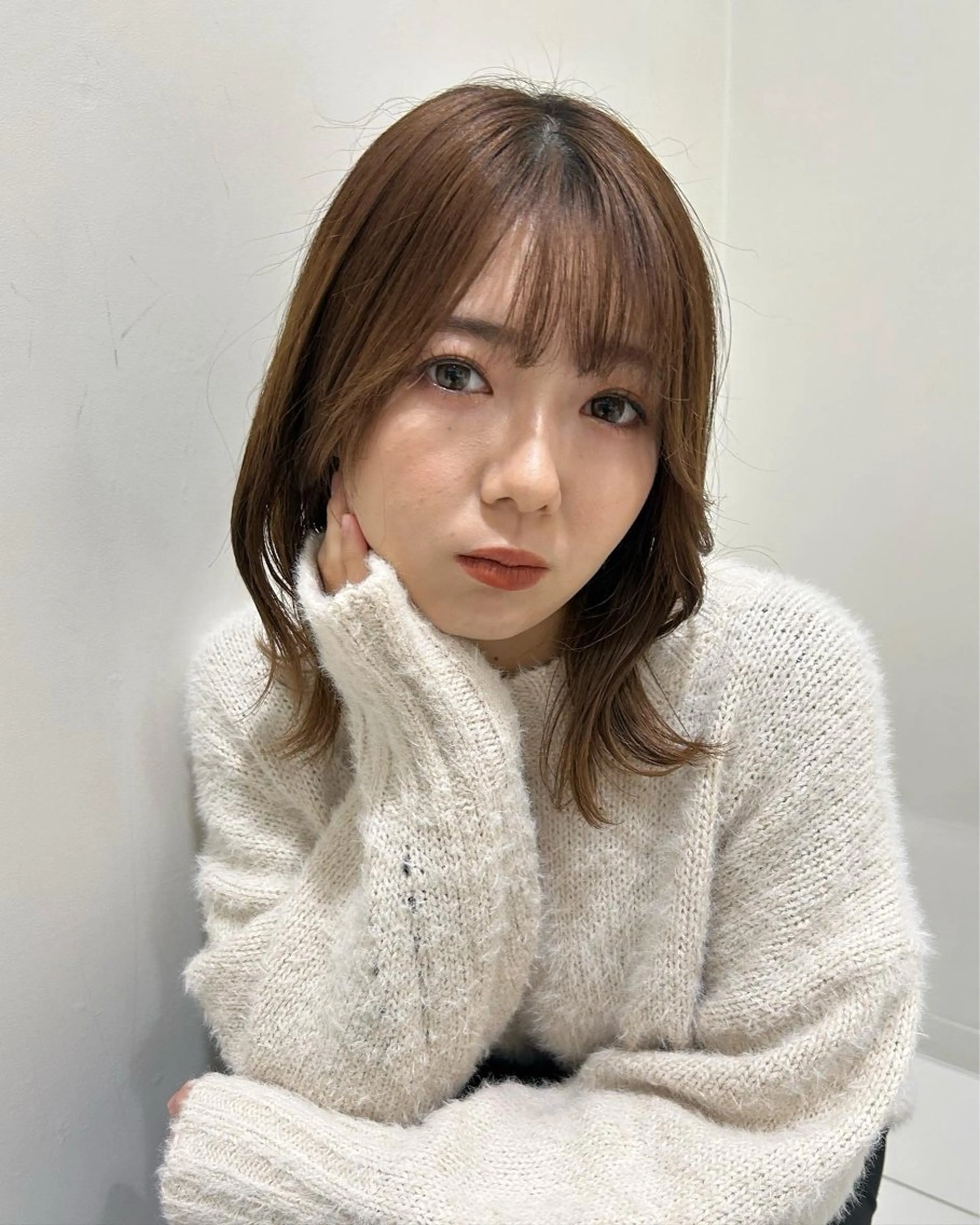 ミディアム カラー ヘアアレンジ カット ヘアカラー トリートメント fumika🎀 ベージュのヘアスタイル