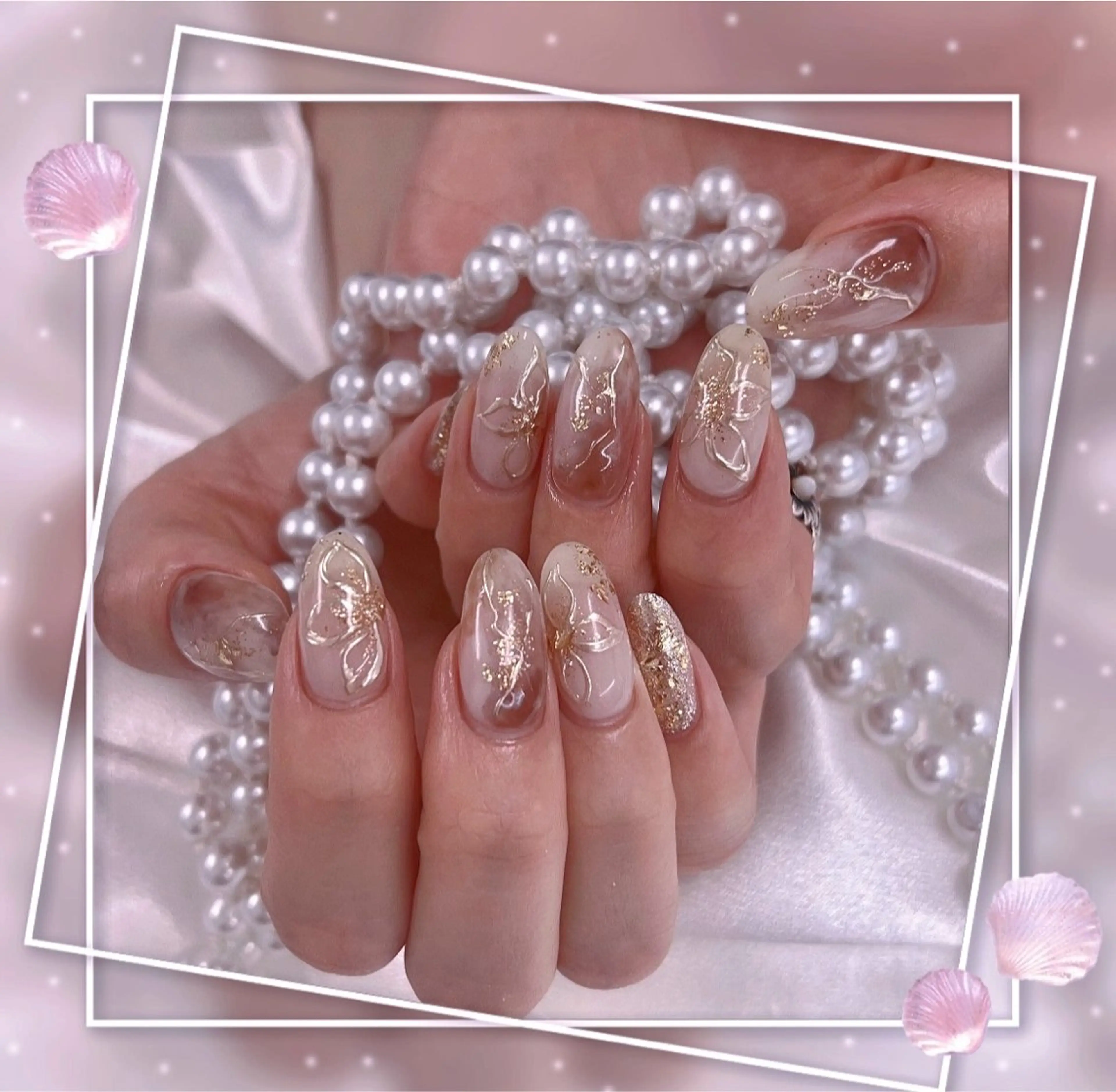 ネイル グラデーション キラキラネイル 韓国ネイル マグネットネイル ピンク ハンドネイル Chill Nailsalonのネイルデザイン