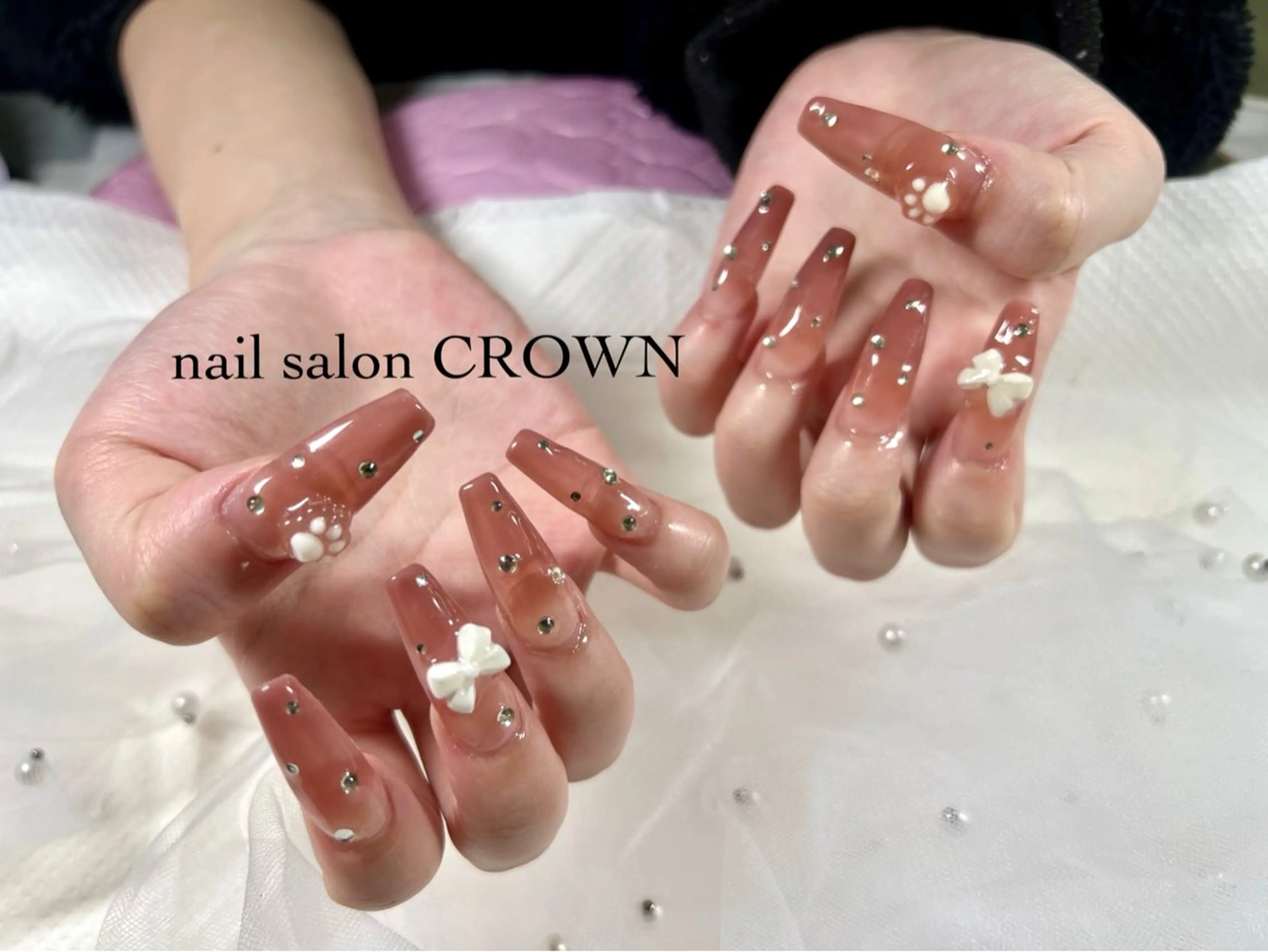 ネイル ピンク ワンホンネイル nail salon CROWNのネイルデザイン