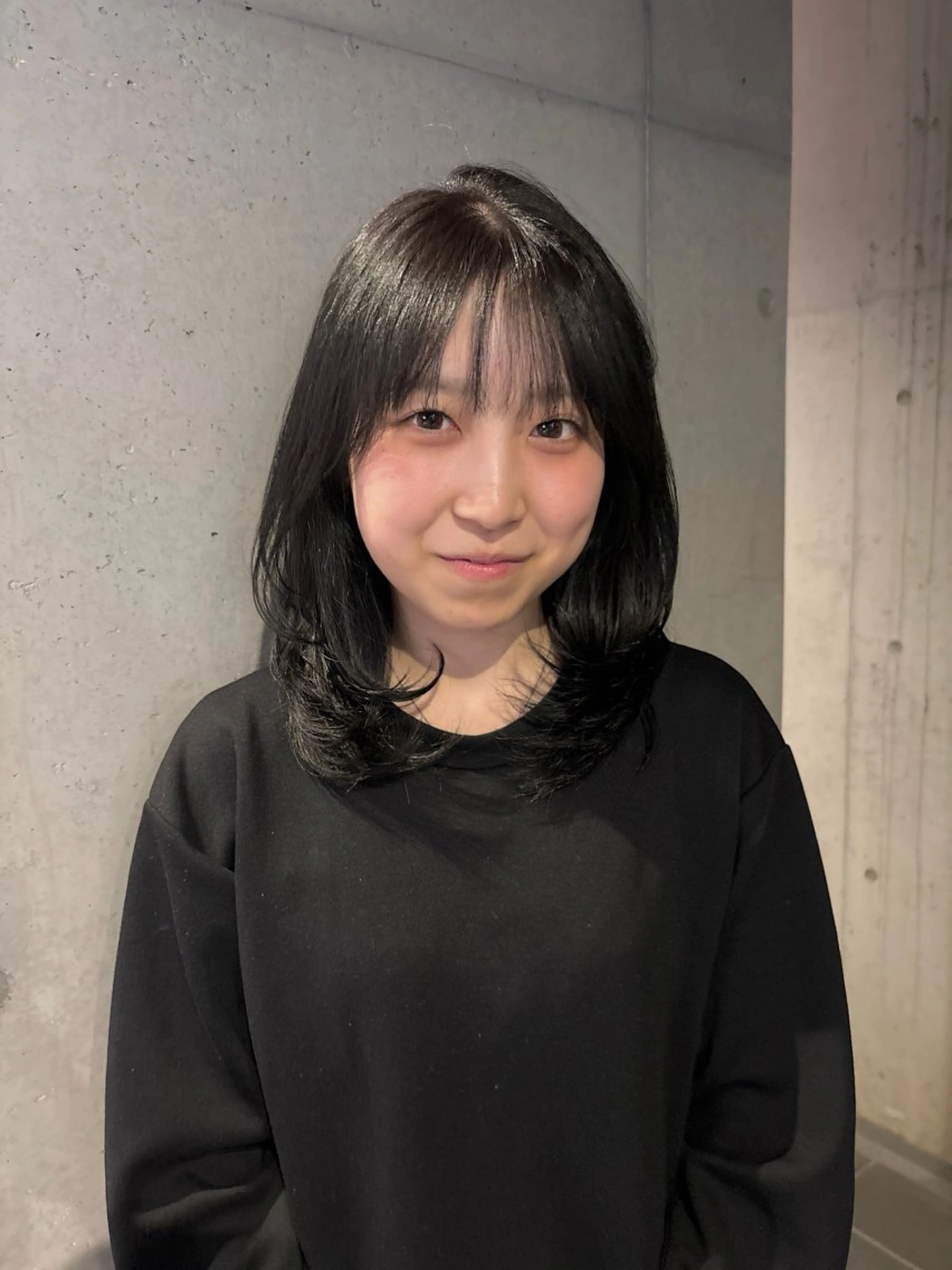 ミディアム カラー カット ヘアカラー トリートメント 韓国ヘア/wカラー レイヤー/RIN🎀のヘアスタイル