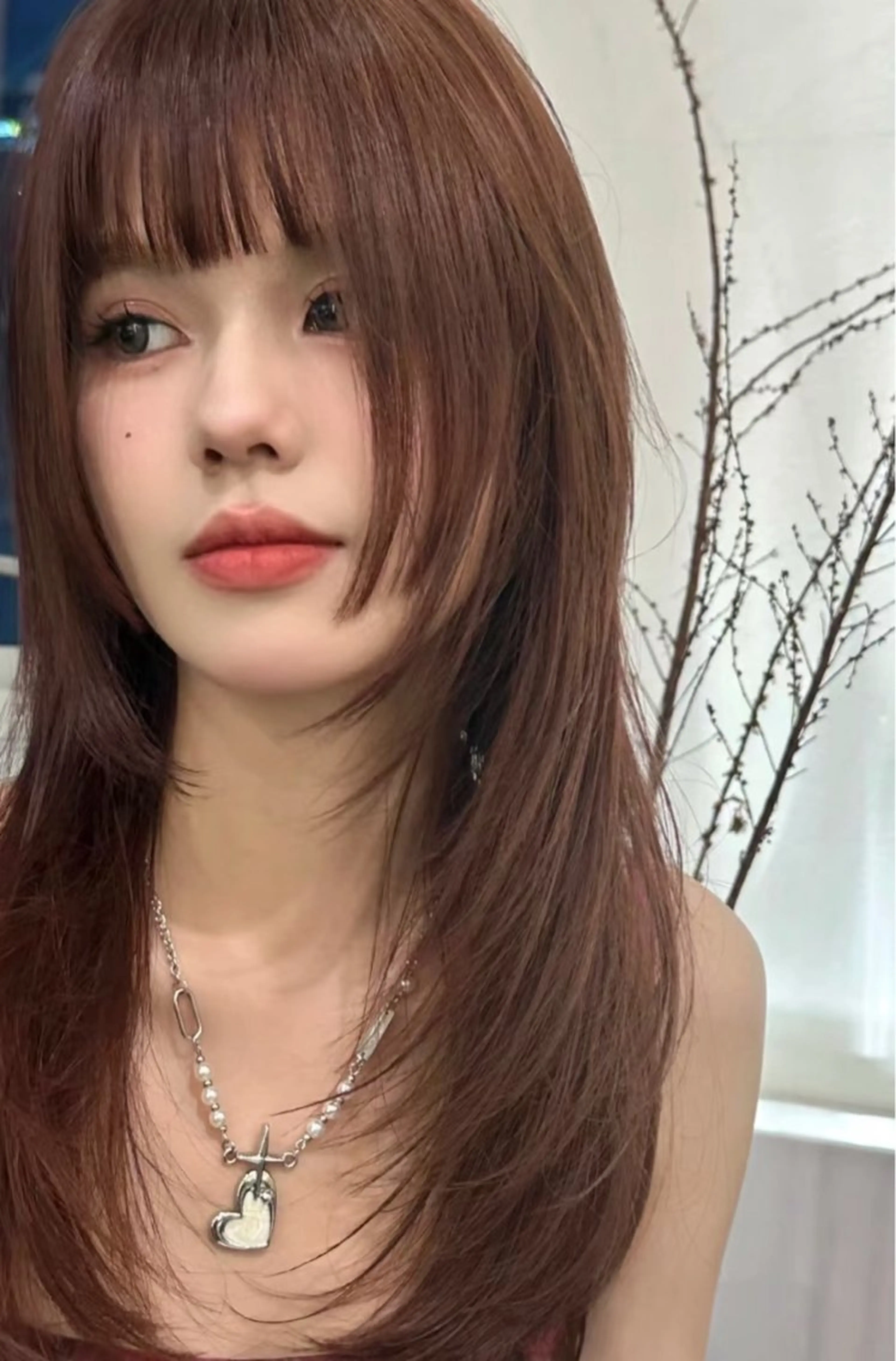 カラー ブリーチ ブリーチなしカラー 韓国風レイヤーカラー ライムのヘアスタイル