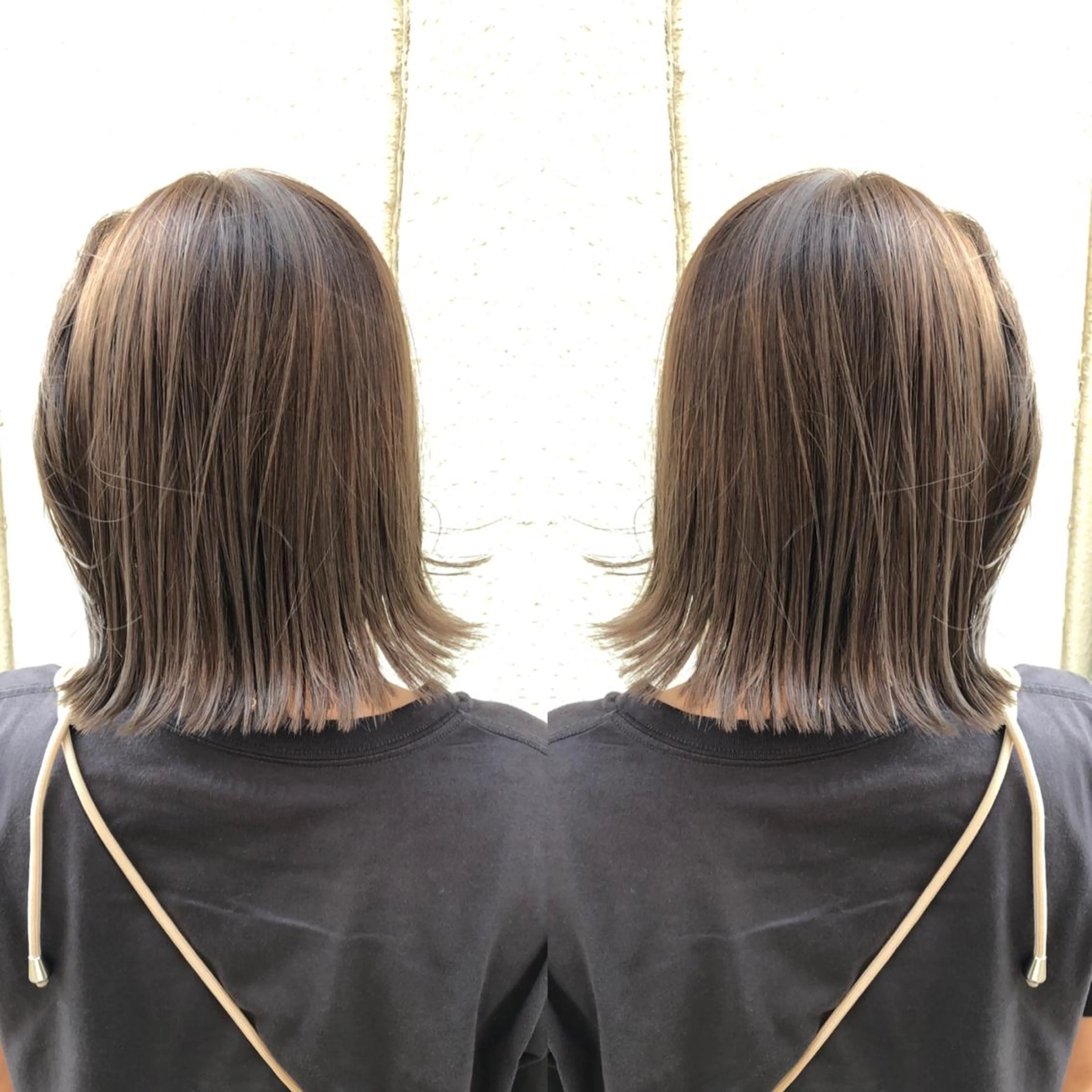 ミディアム カット ヘアカラー トリートメント 艶カラー🩵💛 NANAのヘアスタイル