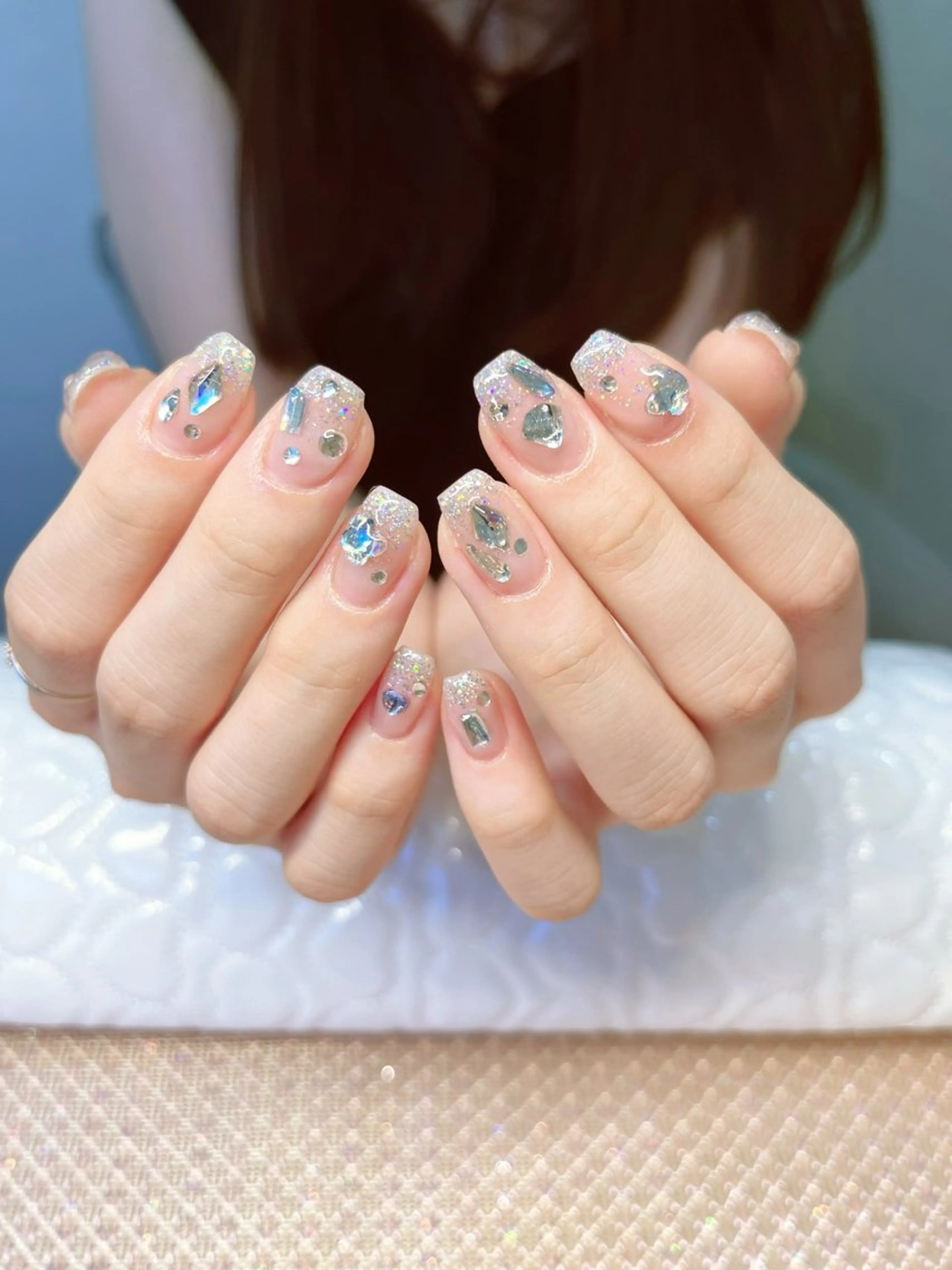 ネイル チークネイル フットネイル フレンチネイル ジェルネイル ガラスフレンチ ハンドネイル Nikosalon rikoのネイルデザイン