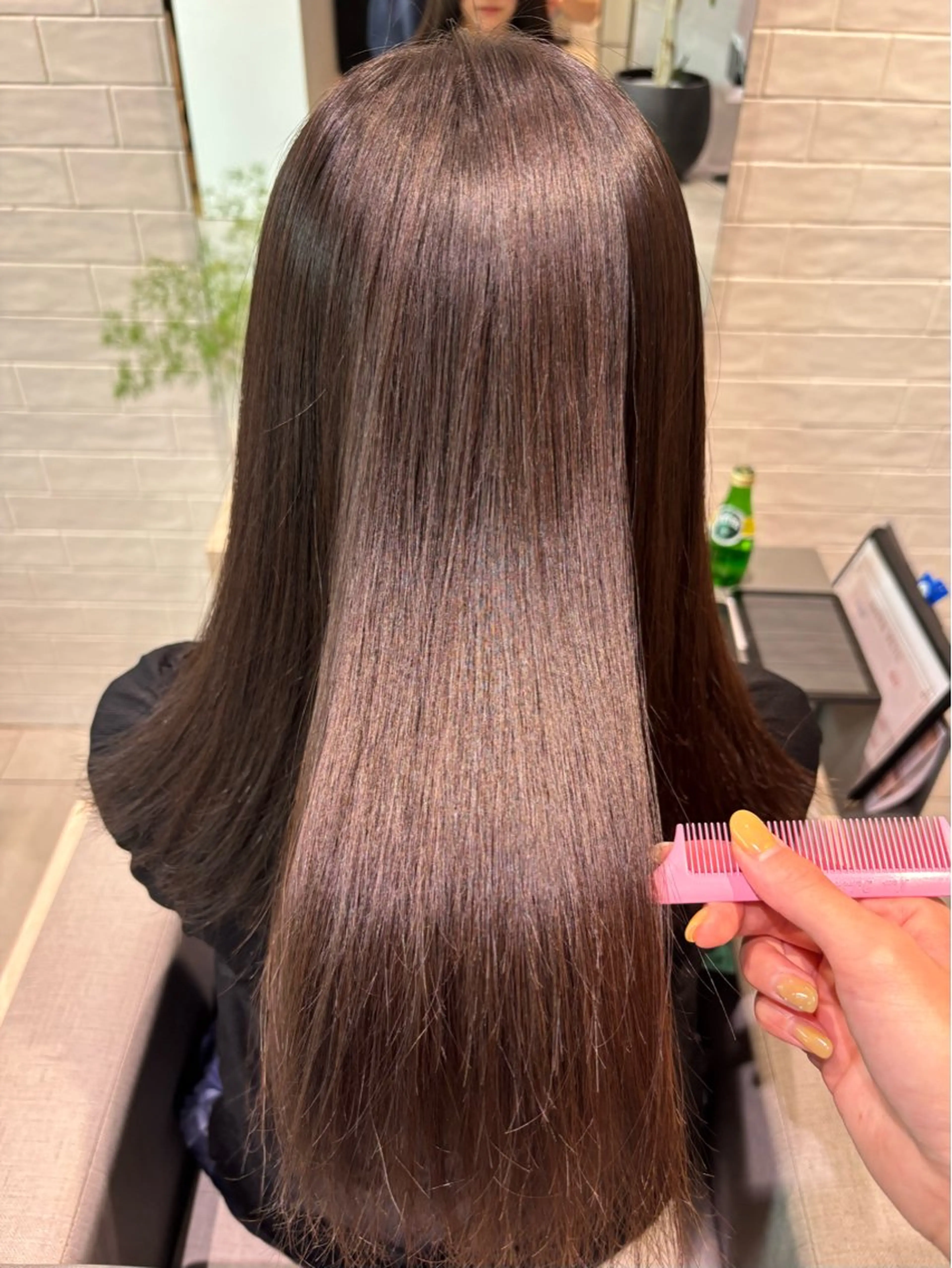 ロング パーマ 髪質改善 縮毛矯正 ストレートパーマ 縮毛矯正 銀座/韓国レイヤー/ 艶カラー🍓原田侑依のヘアスタイル