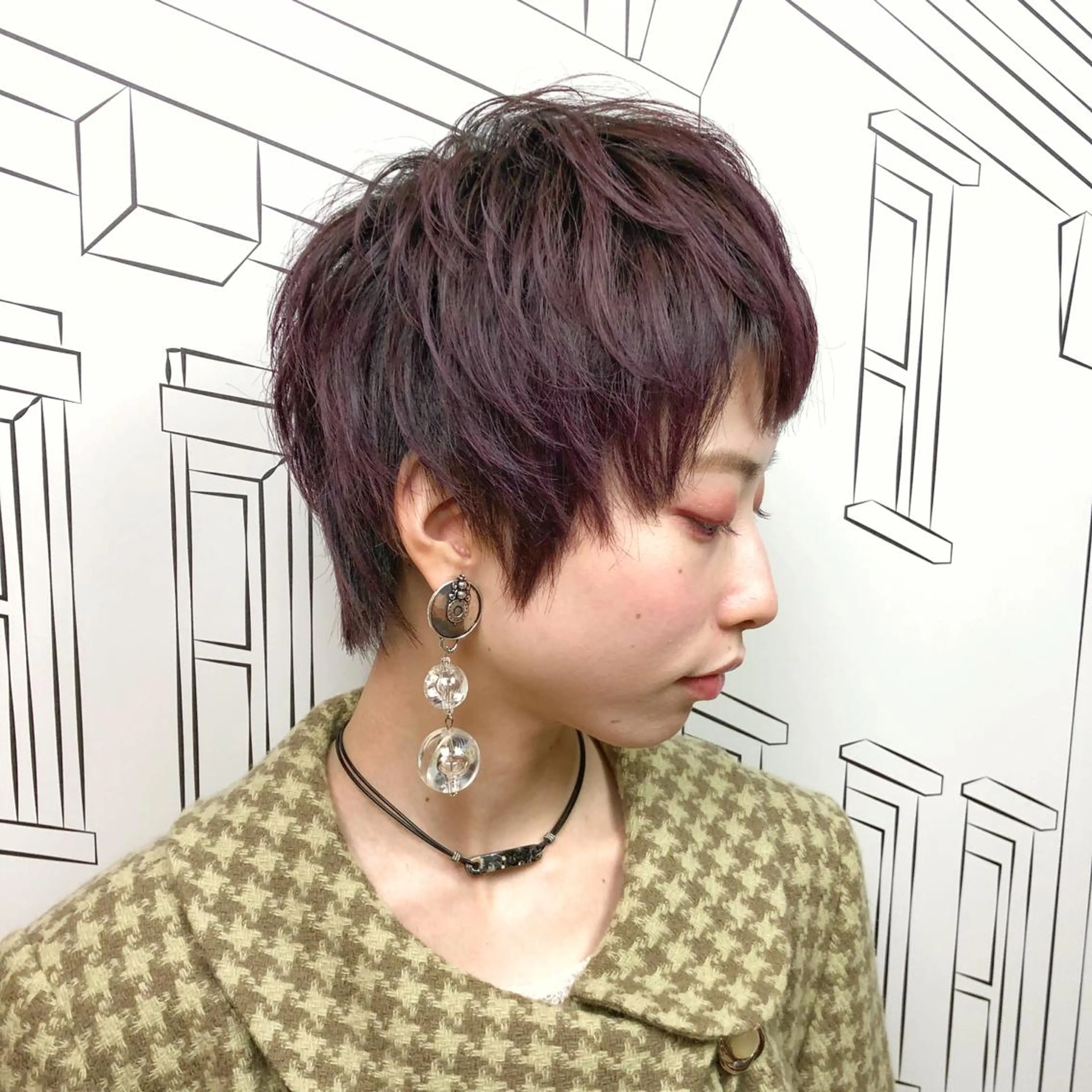 ショート カラー ベリーショート カシス バイオレットカラー ショートヘア レイヤー⭐️カラー ⭐️平川雅史のヘアスタイル