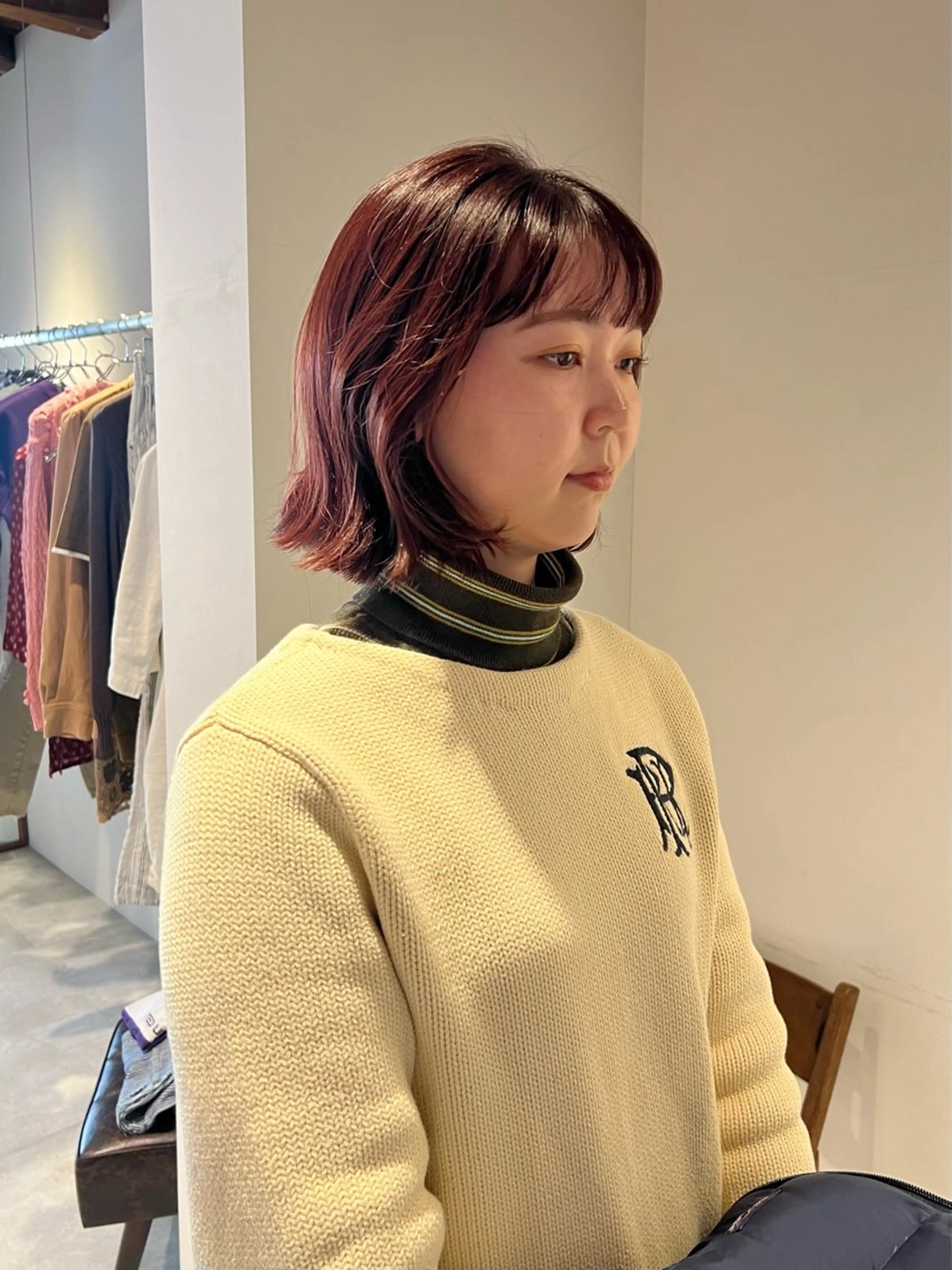 ミディアム カラー io濱川 遥のヘアスタイル