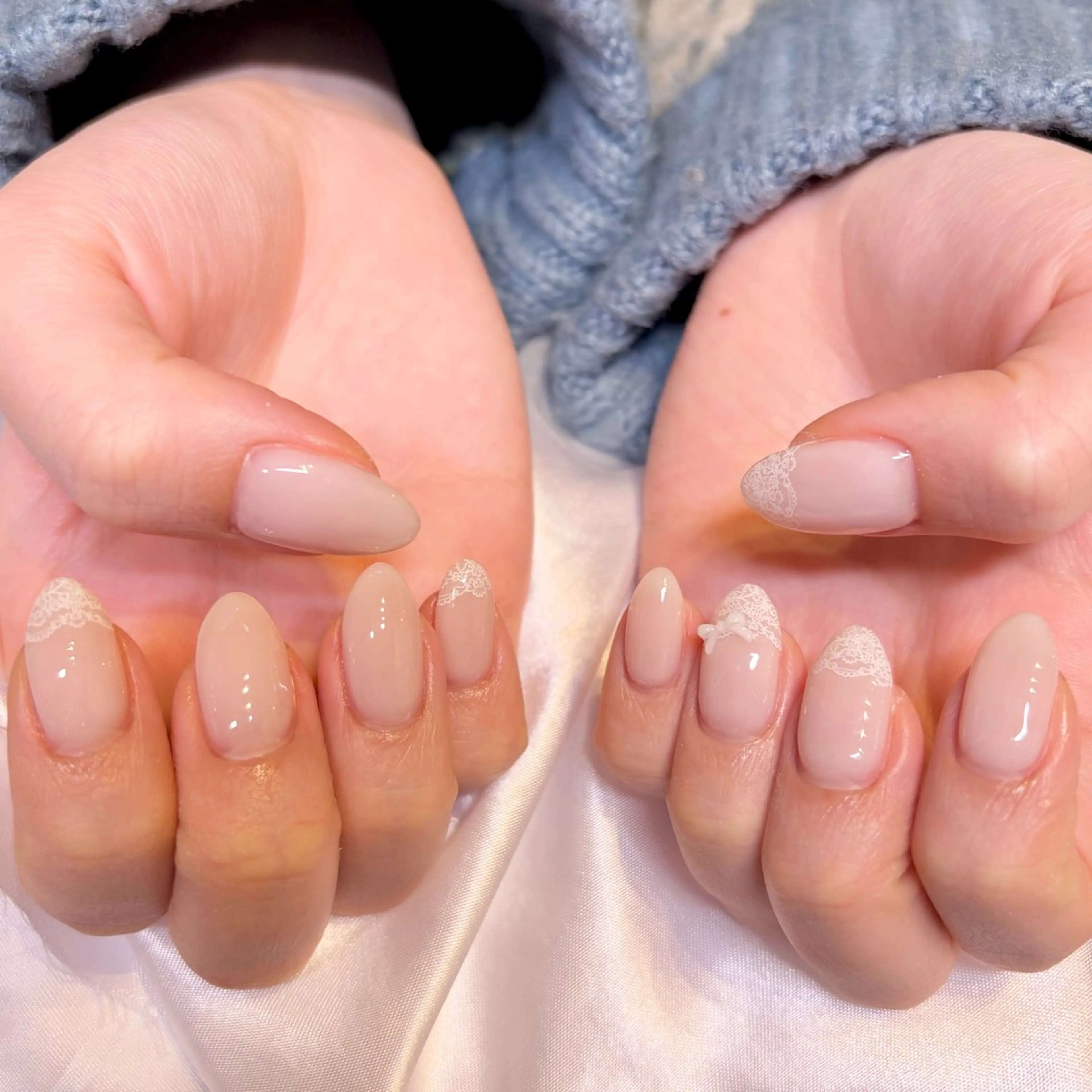 ネイル レース ハンドネイル nail salon e'mu💐のネイルデザイン