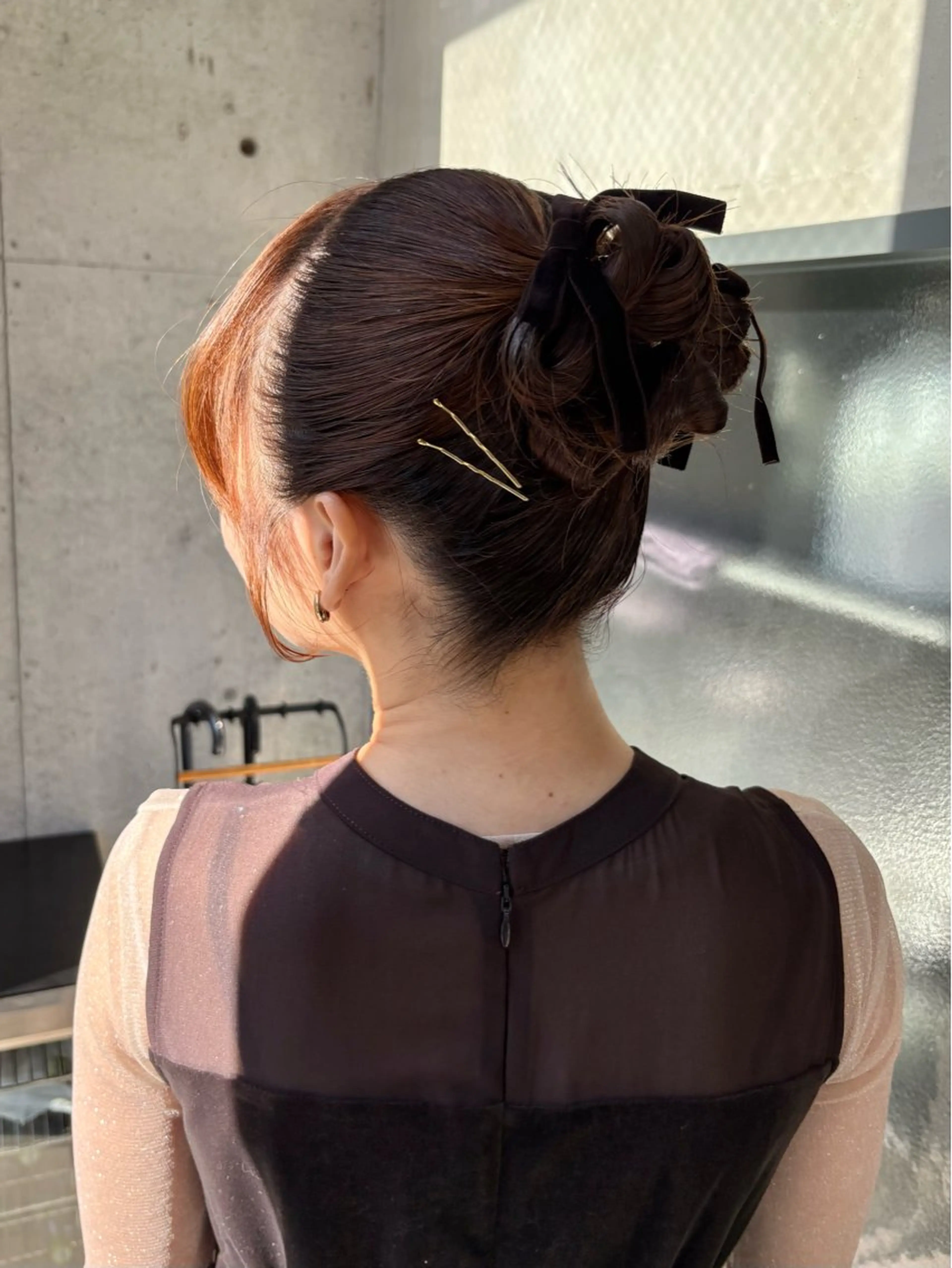 ミディアム カラー ヘアアレンジ カット ヘアカラー トリートメント レイヤー/柔色 カラー/SAkiのヘアスタイル