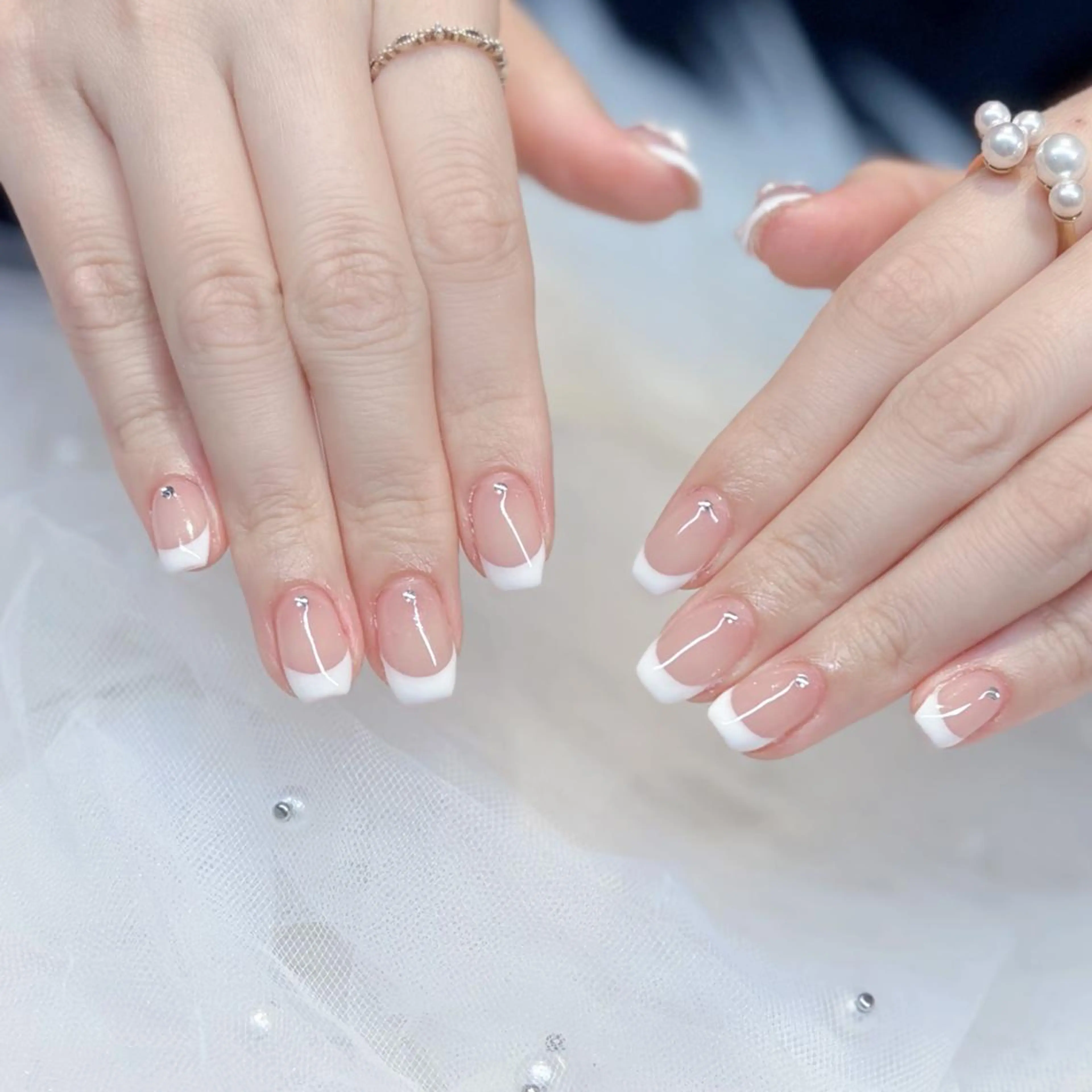ネイル フレンチネイル シンプルネイル ワンホンネイル ハンドネイル Keli Nail 難波のネイルデザイン