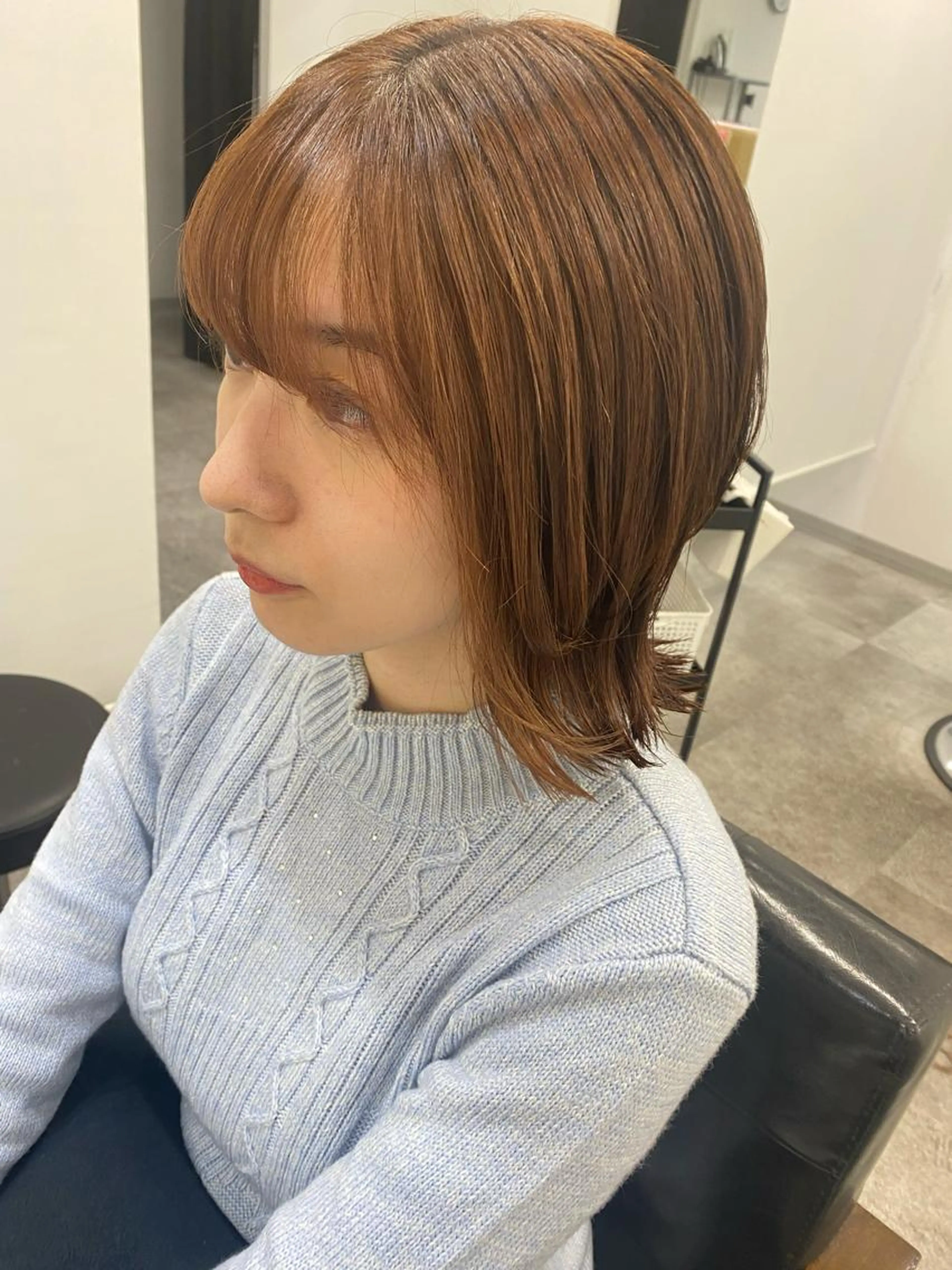 お顔周りの縮毛矯正の写真