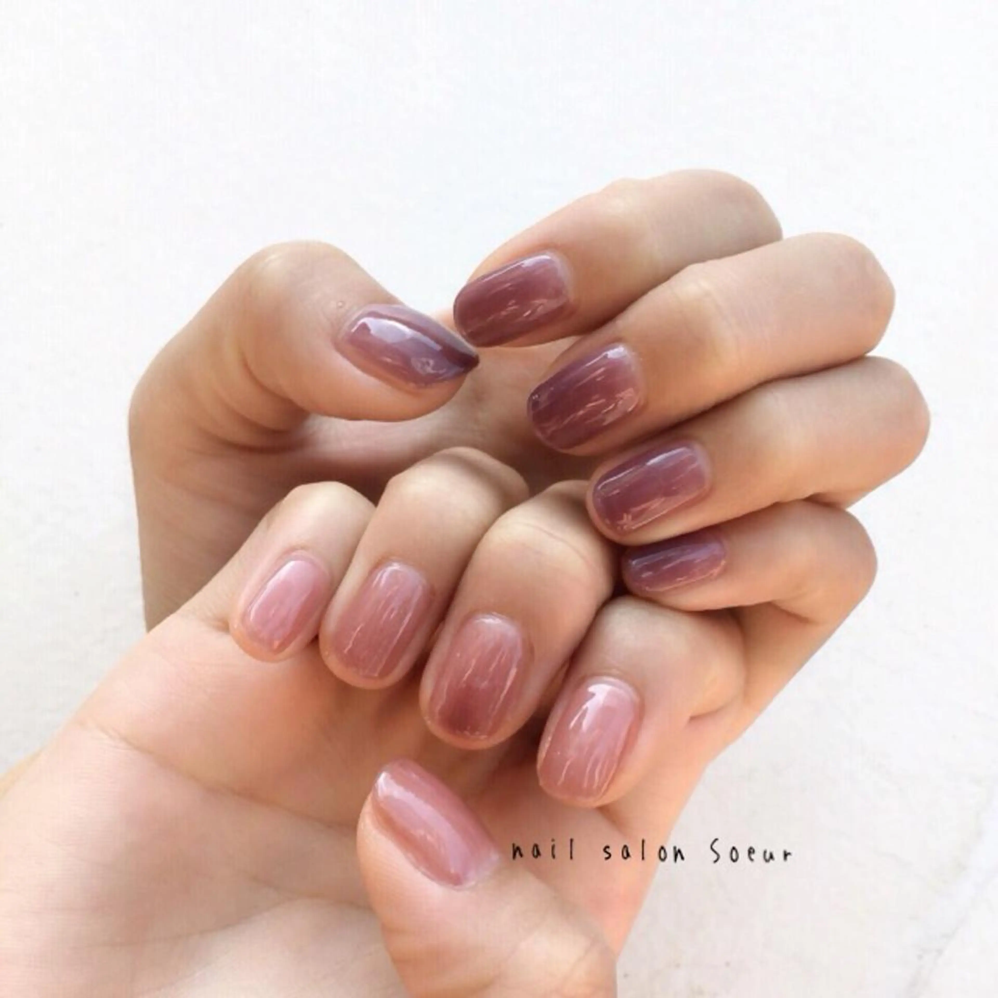 ネイル クリアネイル ジェルネイル ワンカラーネイル ストーンネイル ハンドネイル nail salon Soeurのネイルデザイン