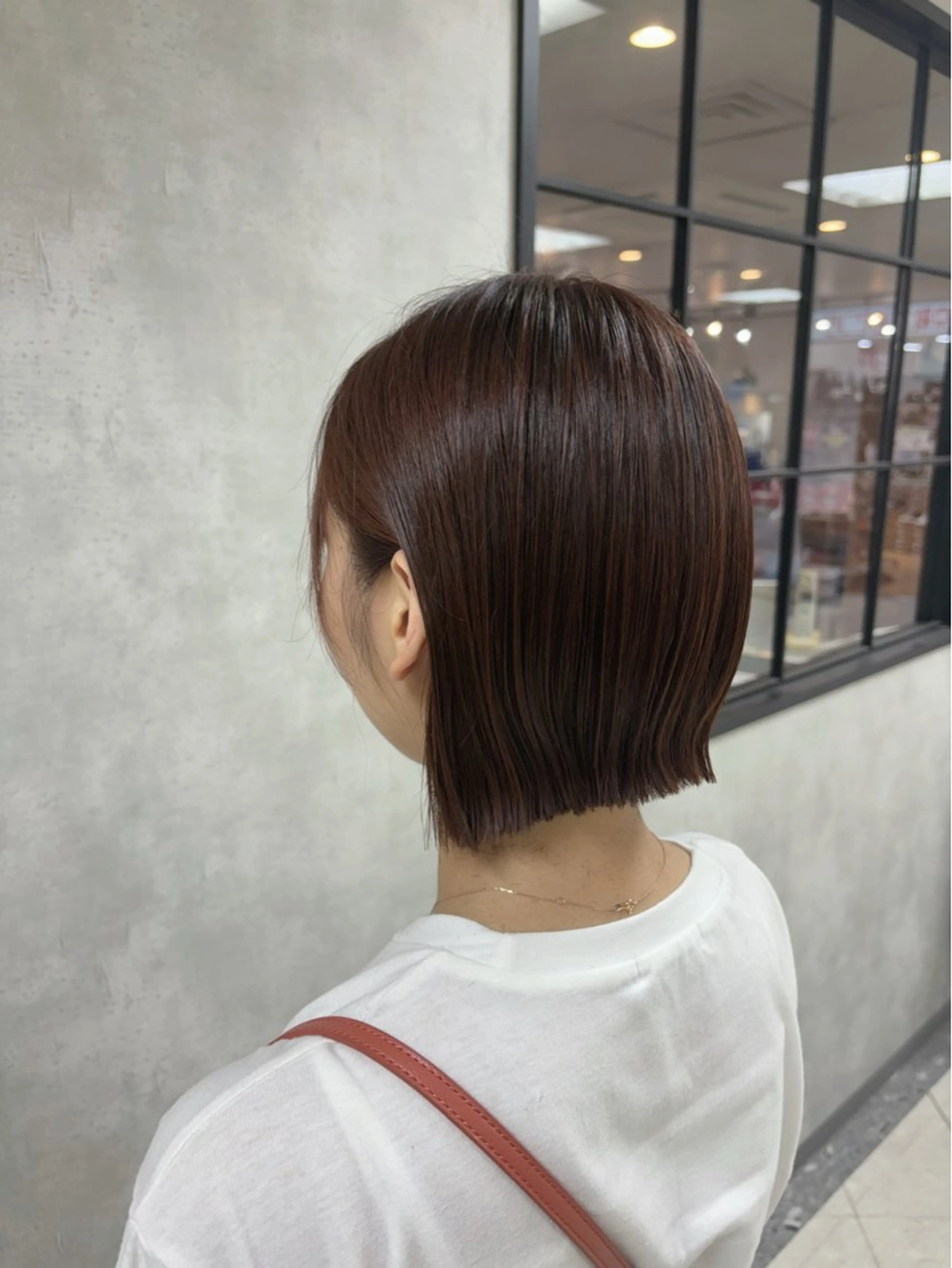 ミディアム カラー ブラウンカラー オレンジ オレンジブラウン ボブ 多田 栞里のヘアスタイル