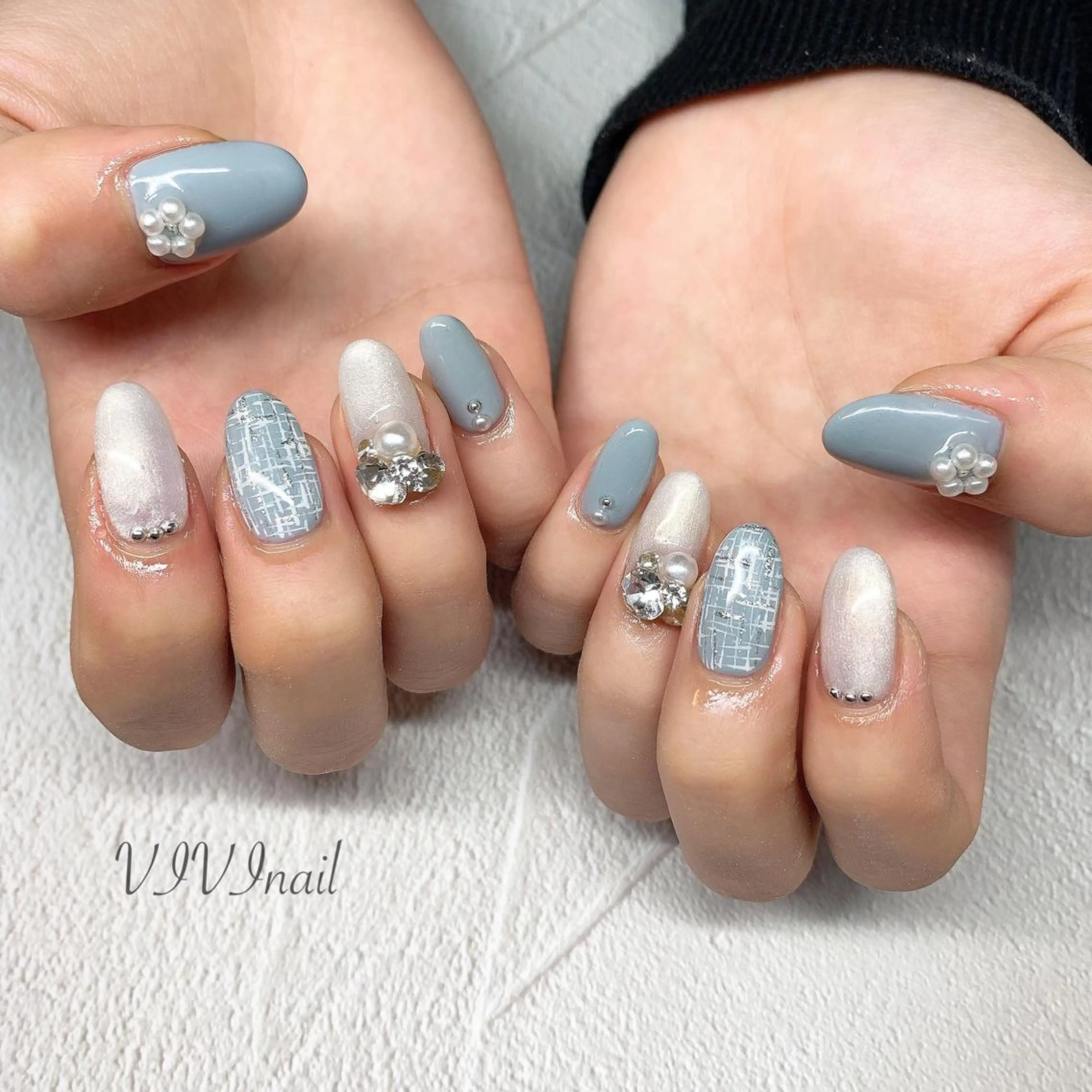 ネイル ツイードネイル ハンドネイル vivi nailのネイルデザイン