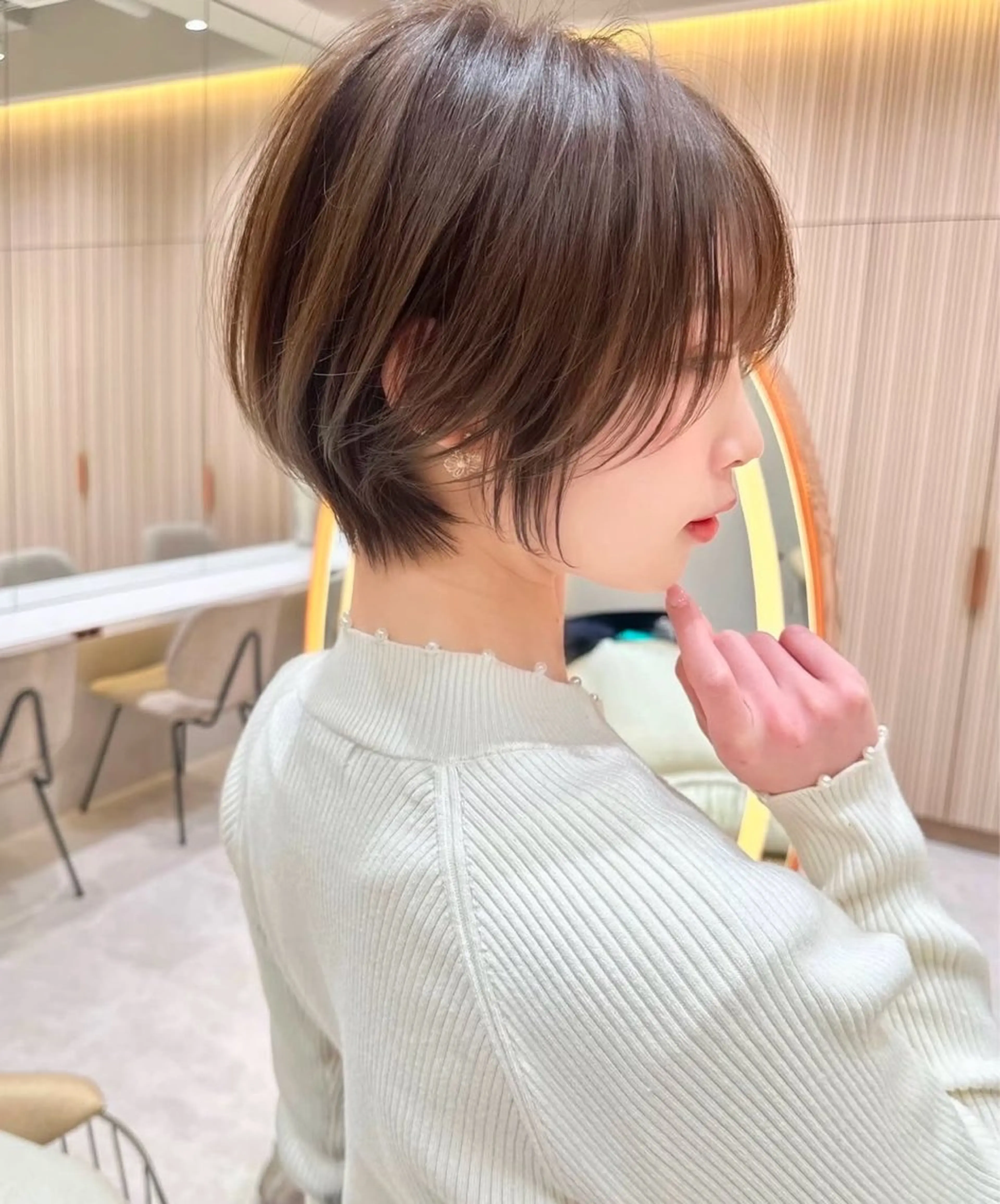 ショート カラー 顔周り\エクステ\ 透明感カラー\まりんのヘアスタイル