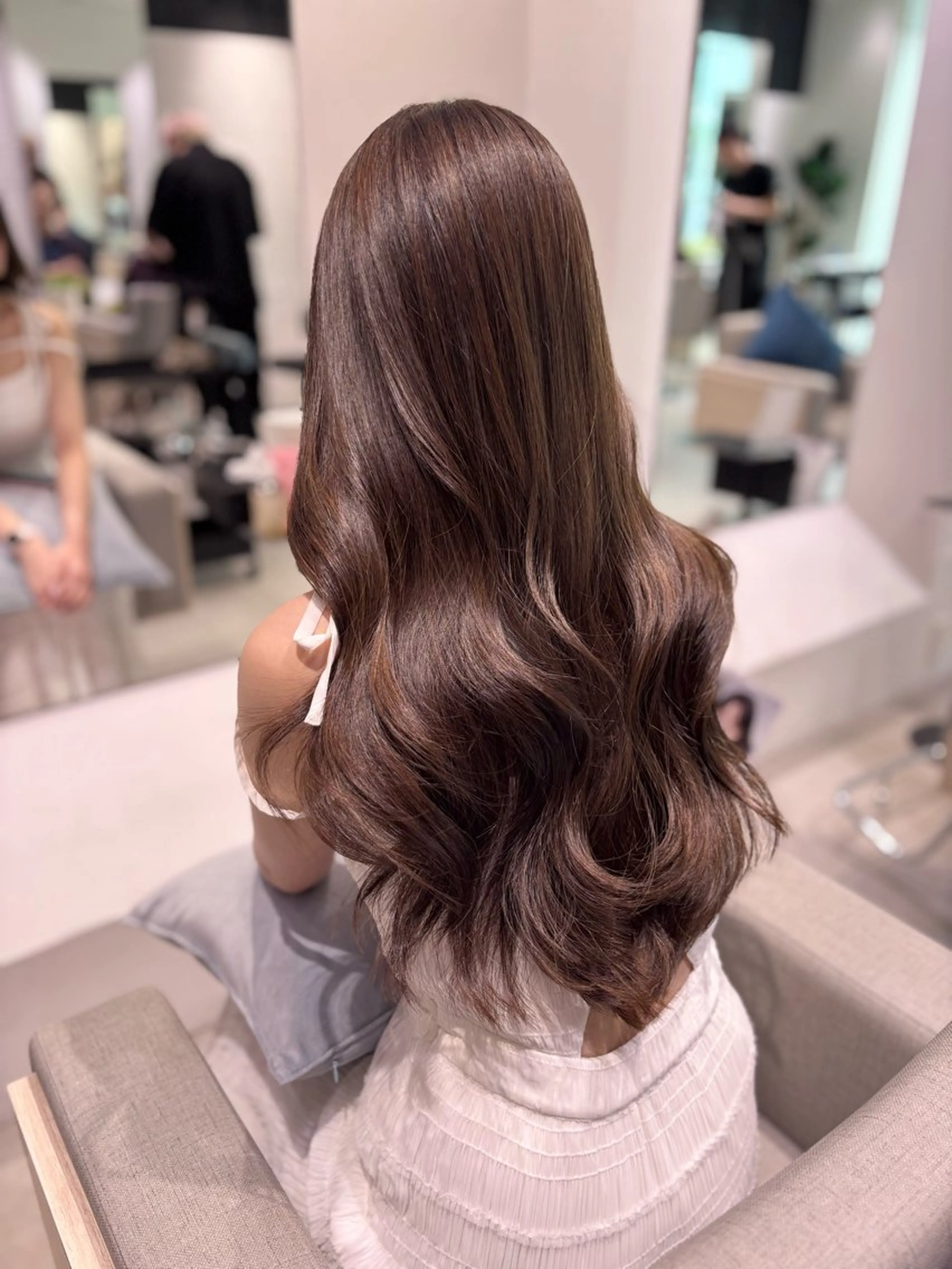 ロング カラー ブリーチ ブラウンカラー ブリーチなしカラー 韓国風ヘア レイヤーカット カット ヘアカラー トリートメント 銀座/韓国レイヤー/ 艶カラー🍓原田侑依のヘアスタイル