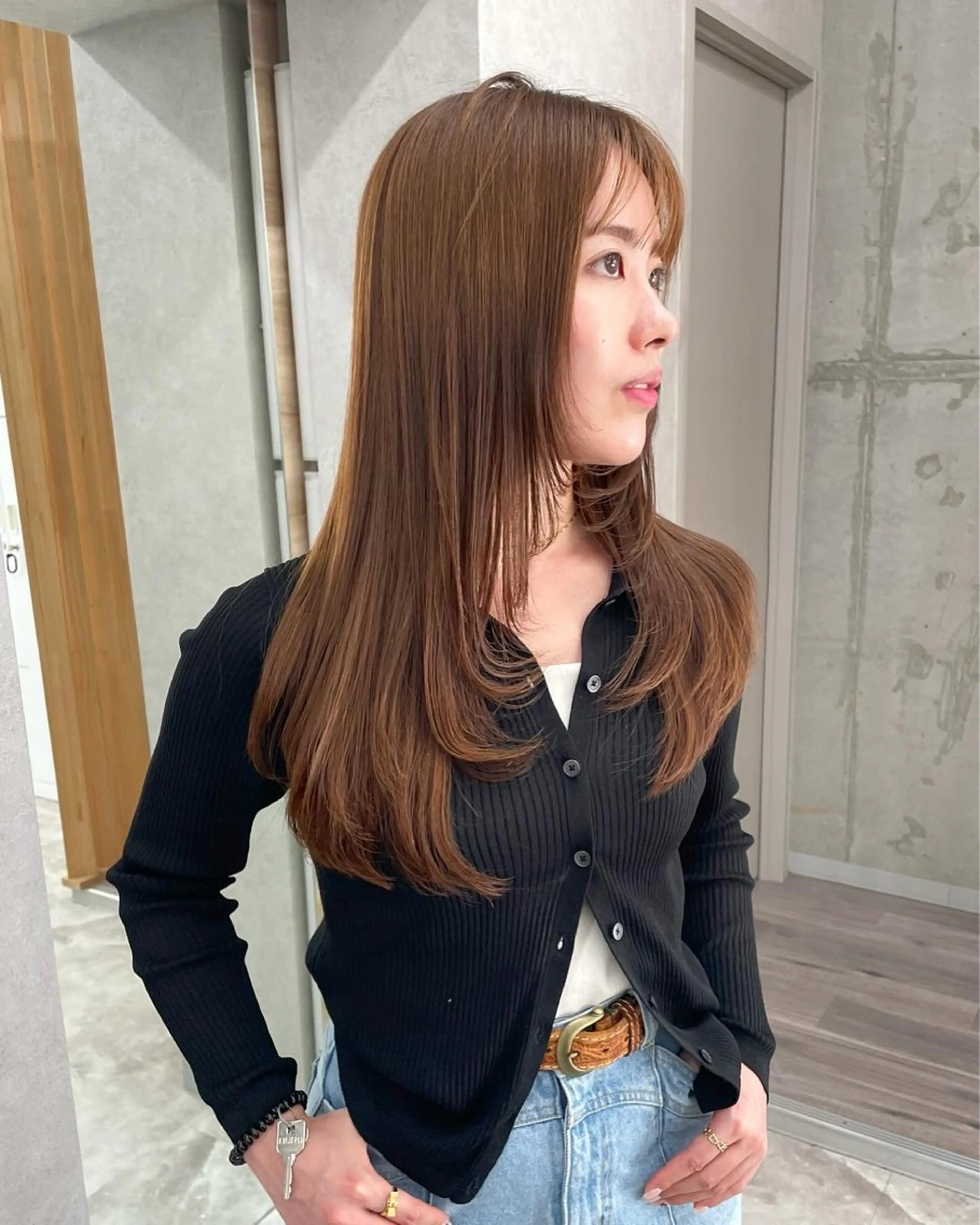 ロング カラー ベージュカラー ブリーチ ブラウンカラー マロンブラウン ブリーチなしカラー ヘアカラー ブリーチ/ベージュ 💕/momoaのヘアスタイル