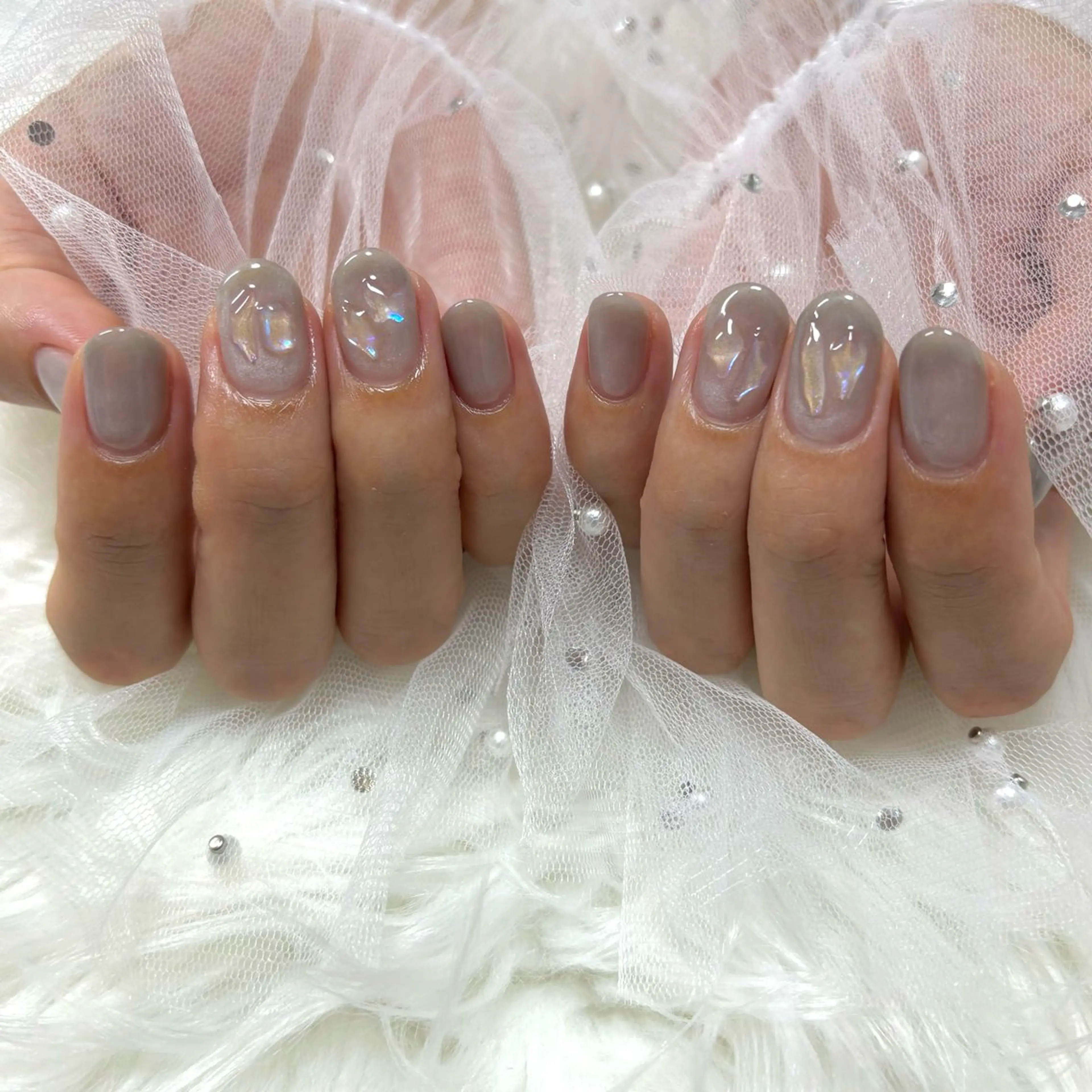 ネイル 氷ネイル・うるうるネイル マグネットネイル ハンドネイル SHINE nail salonのネイルデザイン