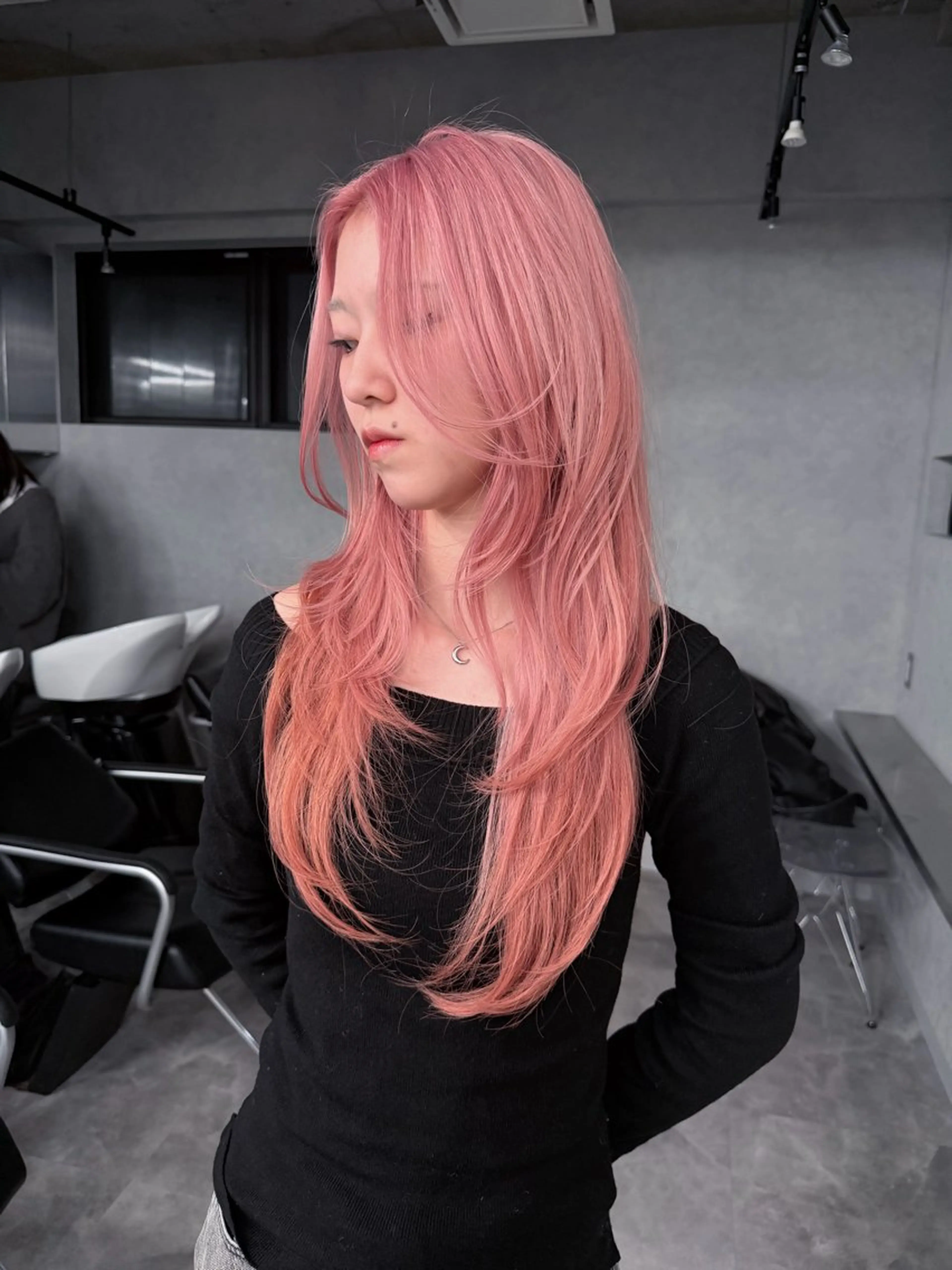 ロング ヘアセット ハイトーン/渋谷 韓国風/Narukaのヘアスタイル