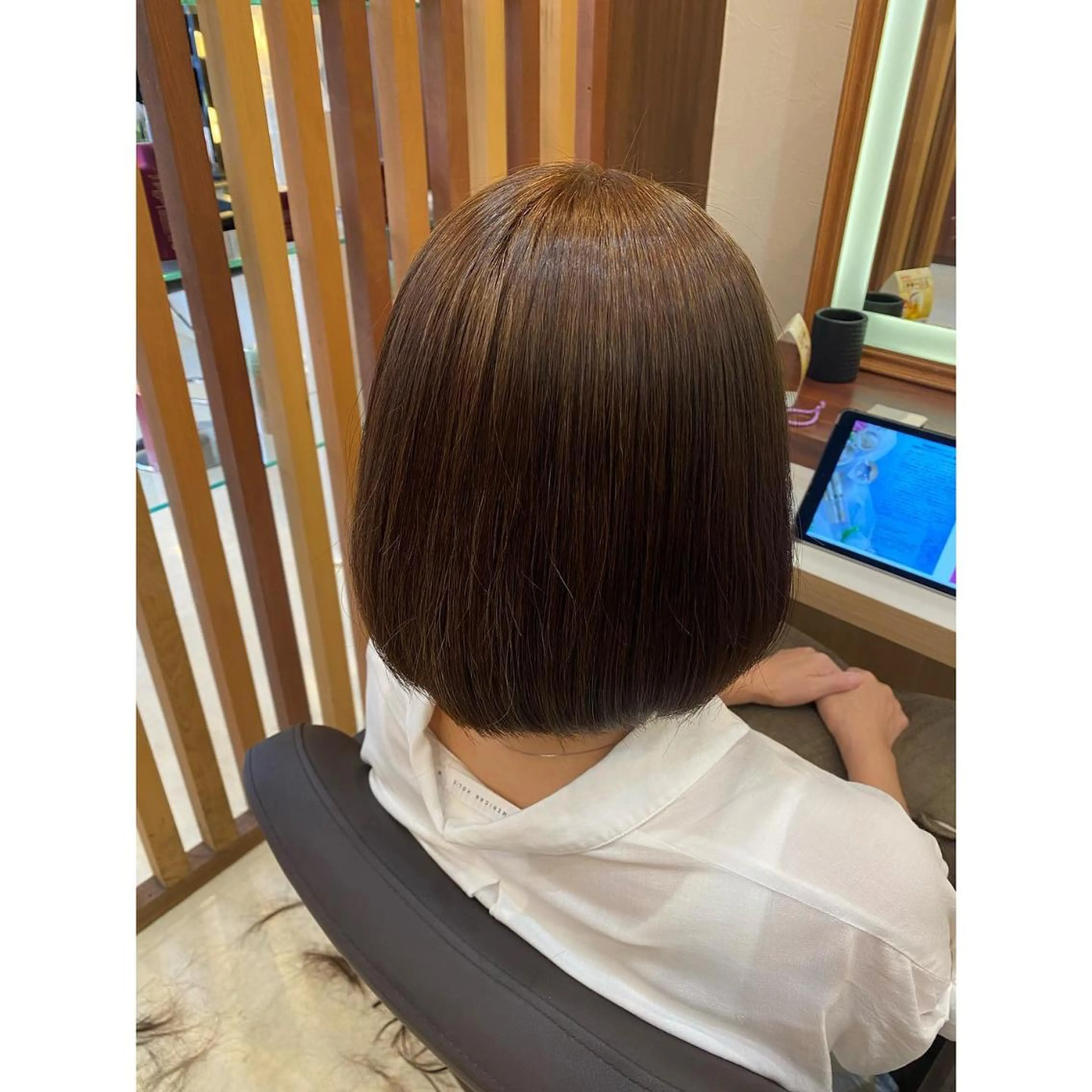 ミディアム カラー パーマ 髪質改善 トリートメント ストレートパーマ オーガニックカラー/ 髪質改善/暗髪/ボブのその他イメージ