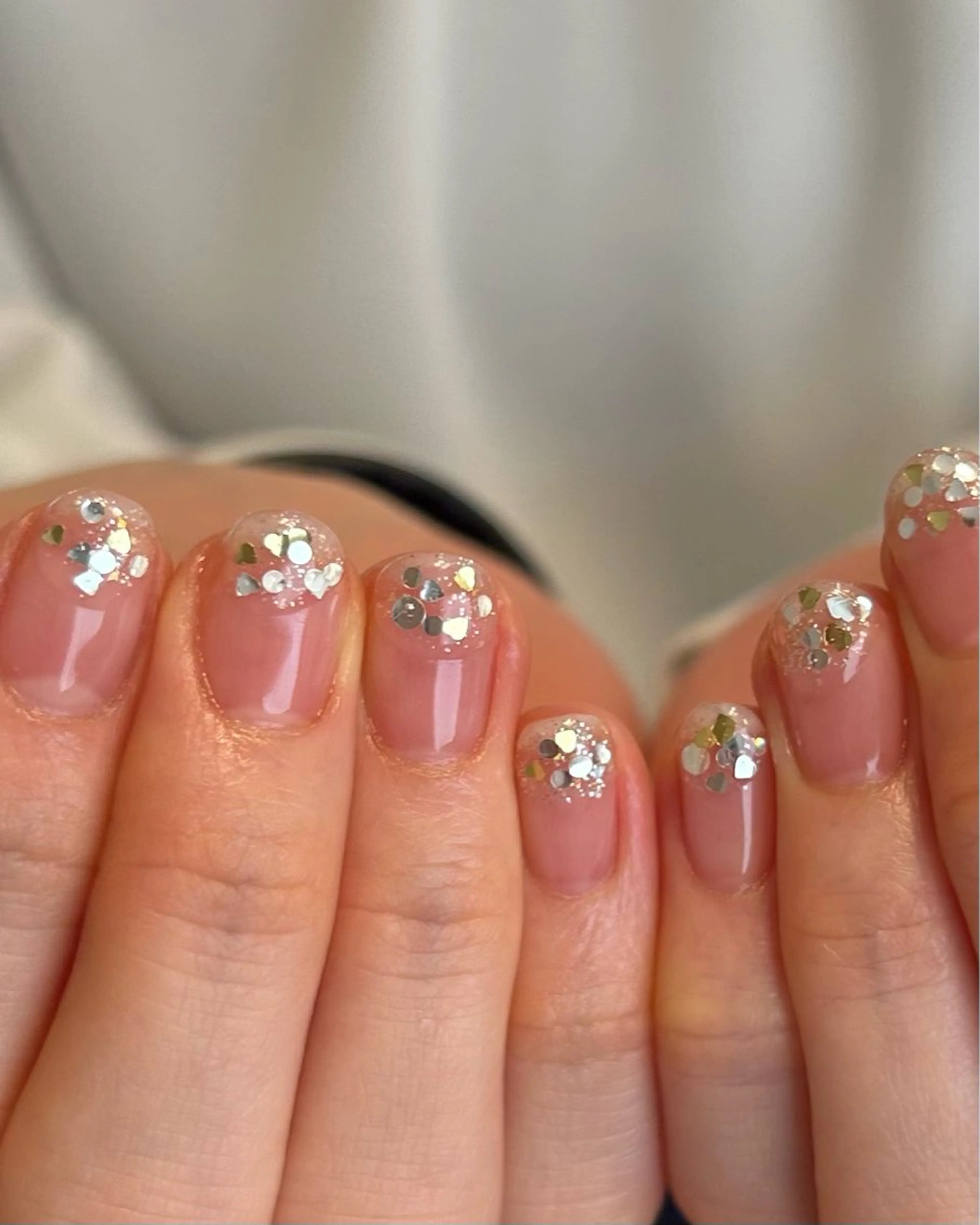 ネイル クリアネイル ハート ニュアンスネイル シンプルネイル プライベートサロン etelüのネイルデザイン