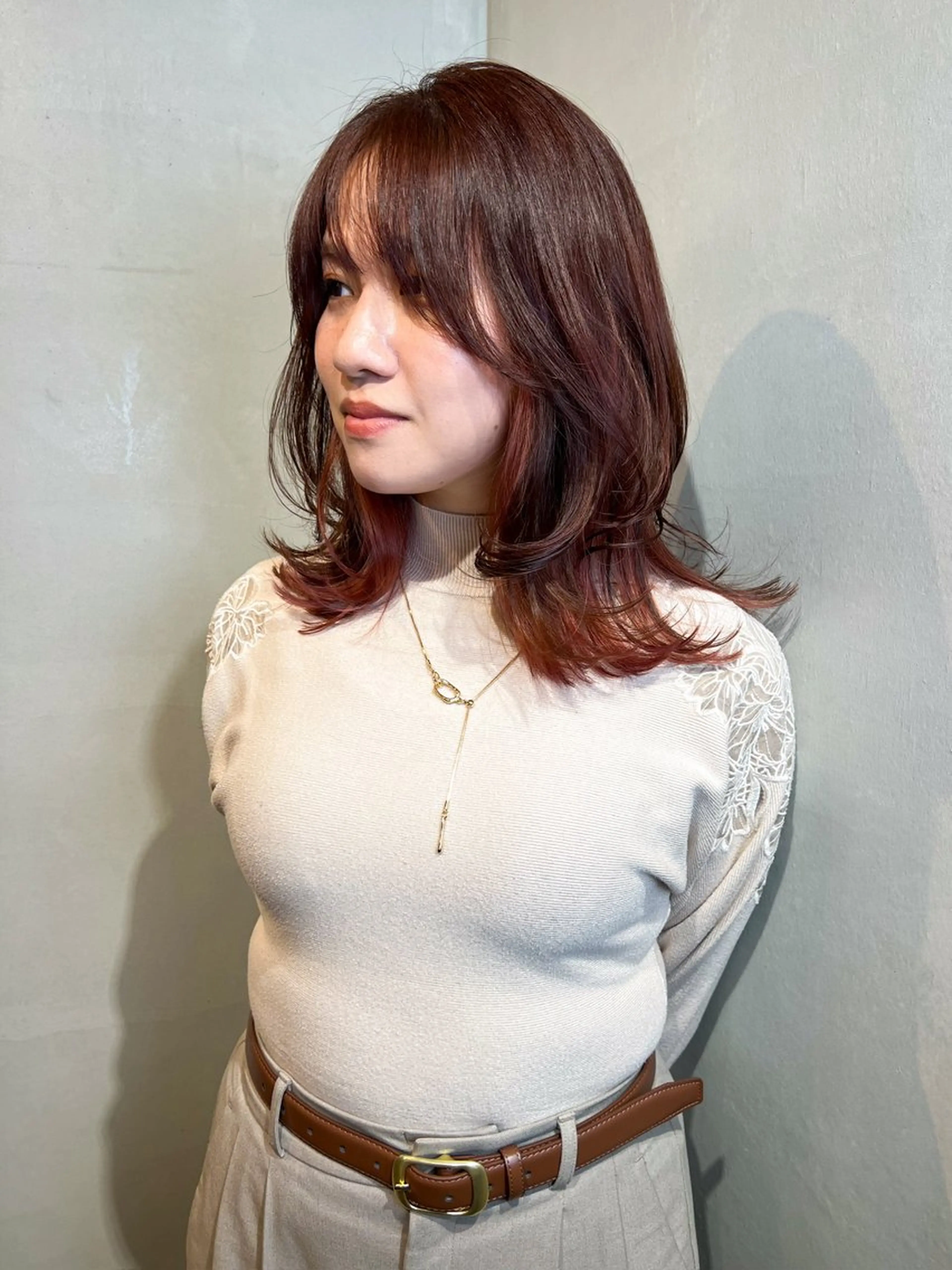 ミディアム カラー ヘアカラー Aya/四条烏丸/ インナーカラーのヘアスタイル