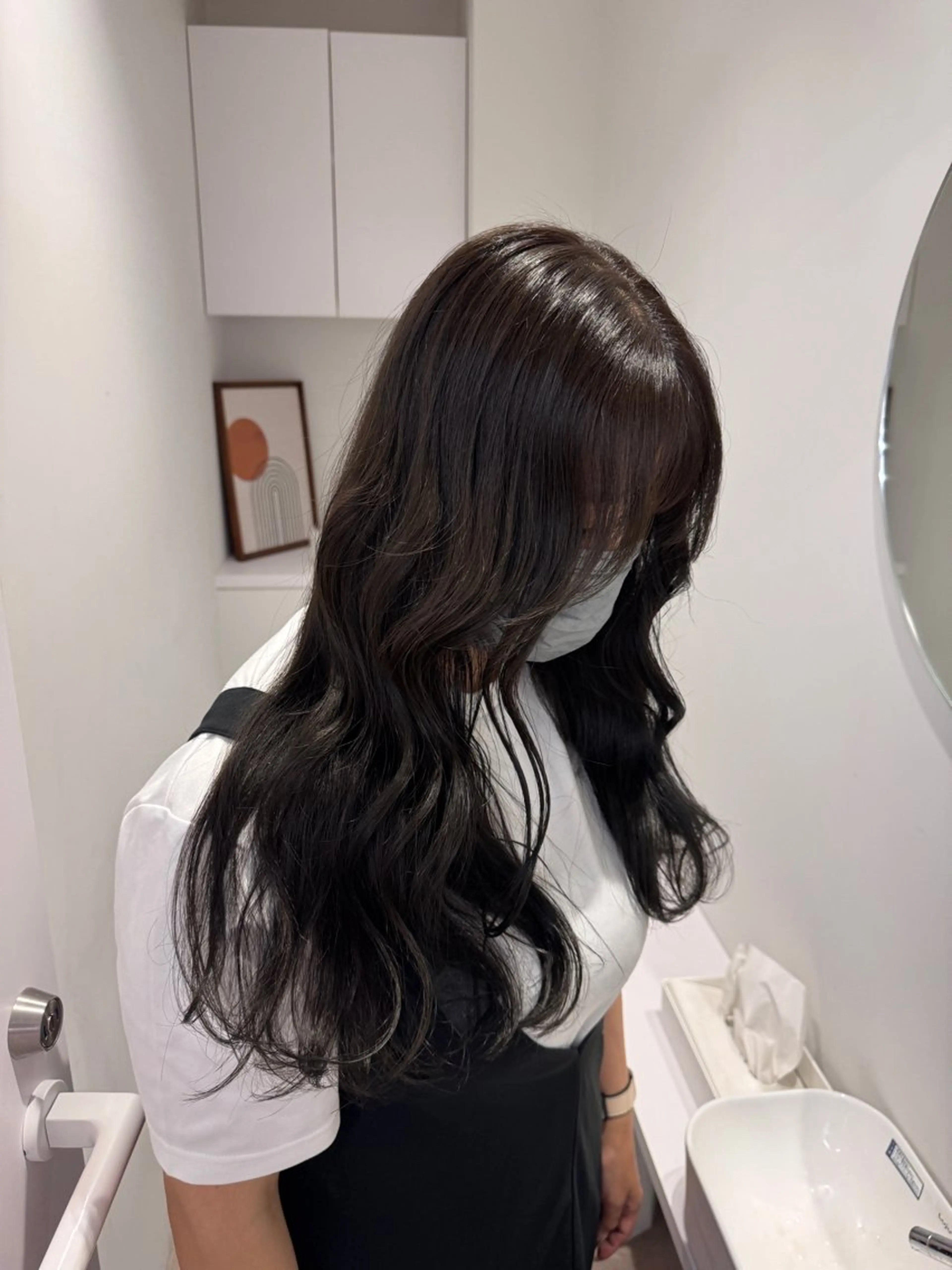 ロング ヘアカラー 透明感カラー🫧⌇ AO🫐🩵のヘアスタイル