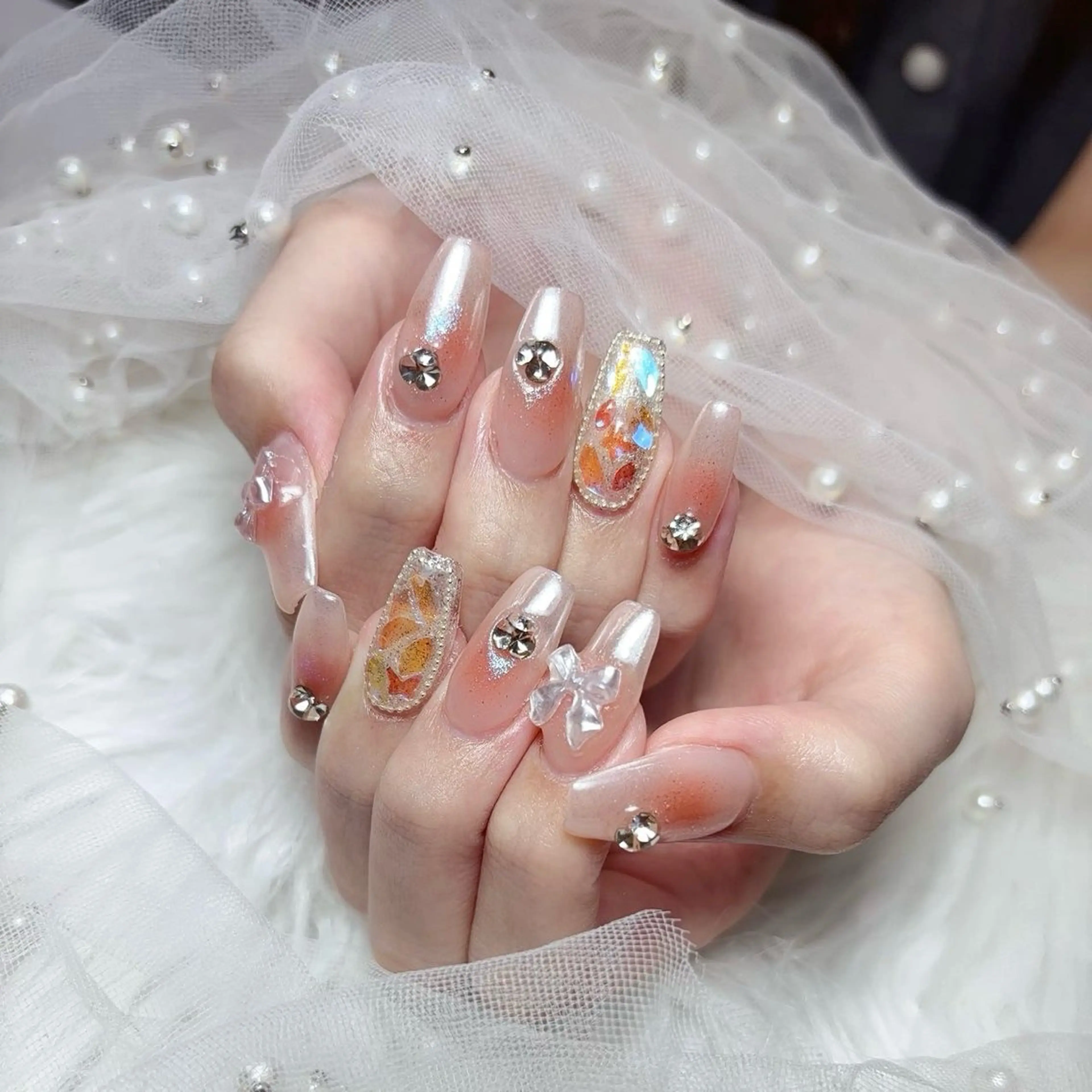 ネイル ハート 韓国ネイル 夏ネイル ワンホンネイル ハンドネイル Melody Nail所属・Melody  3D/スカルプ専門店のネイルデザイン