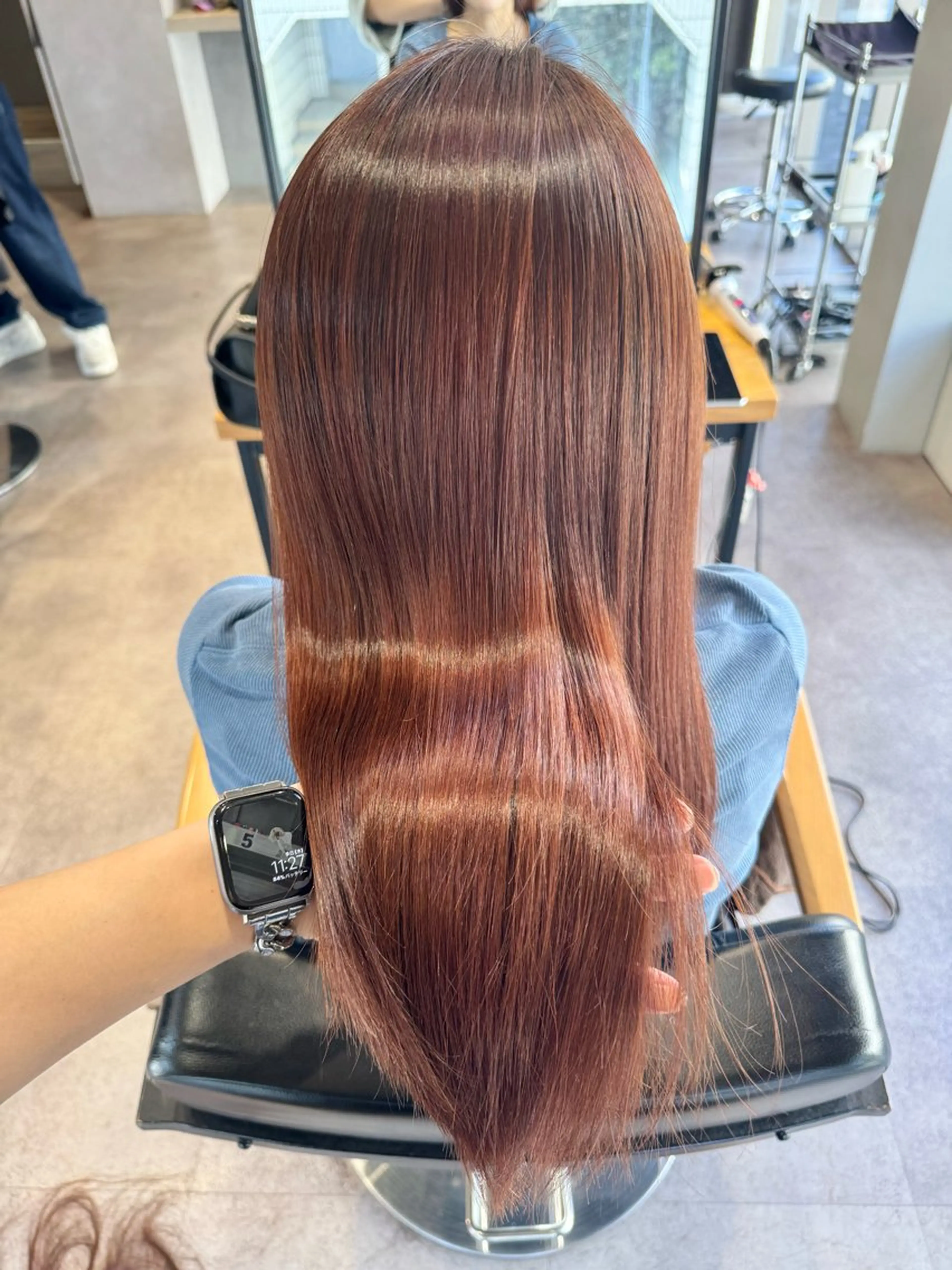 ミディアム カラー カット ヘアカラー 佐藤史哉* 韓国レイヤー赤み除去のヘアスタイル