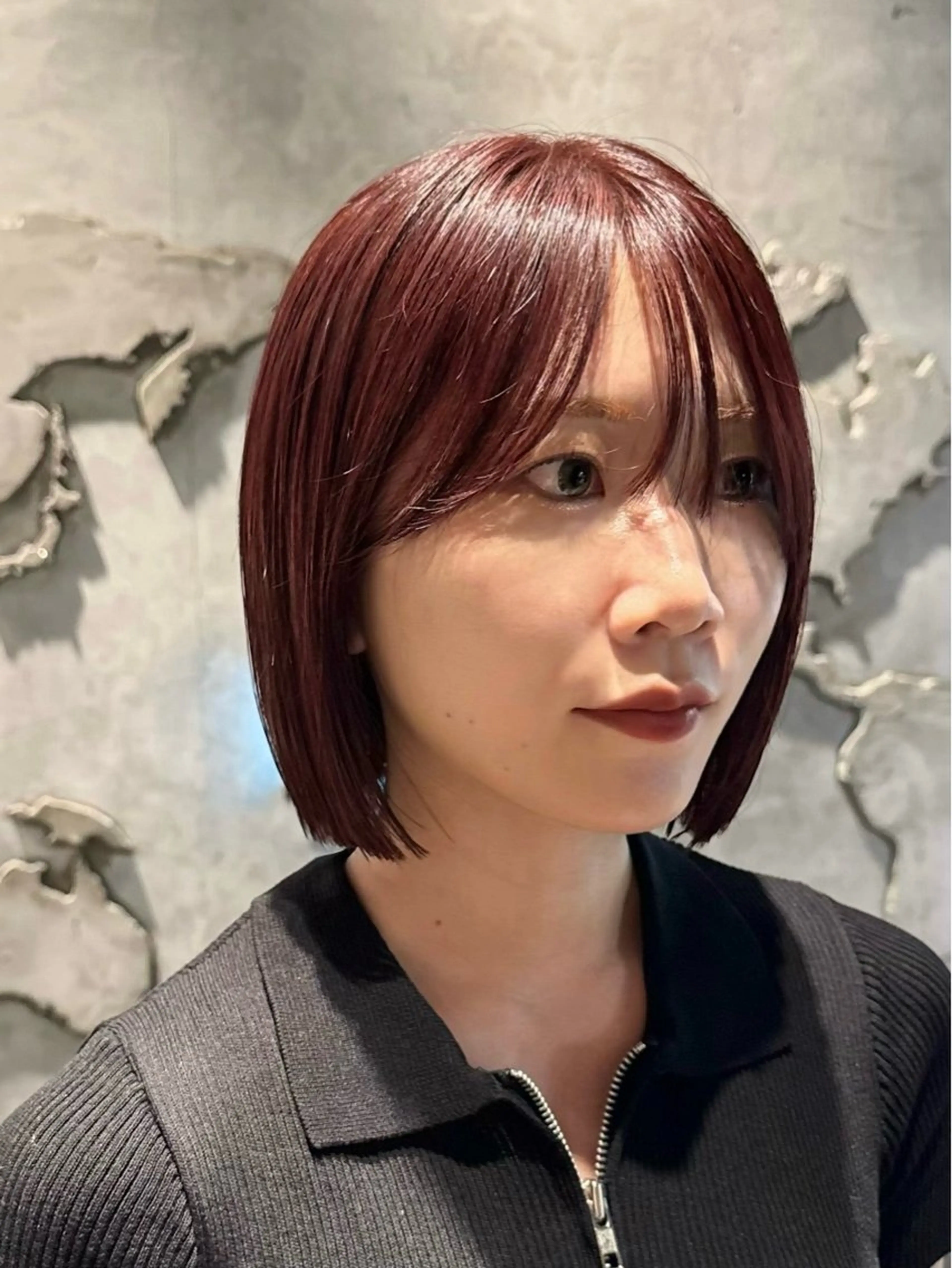 ミディアム カラー ヘアアレンジ 顔周りカット×透明感 カラー💫AINAのヘアスタイル
