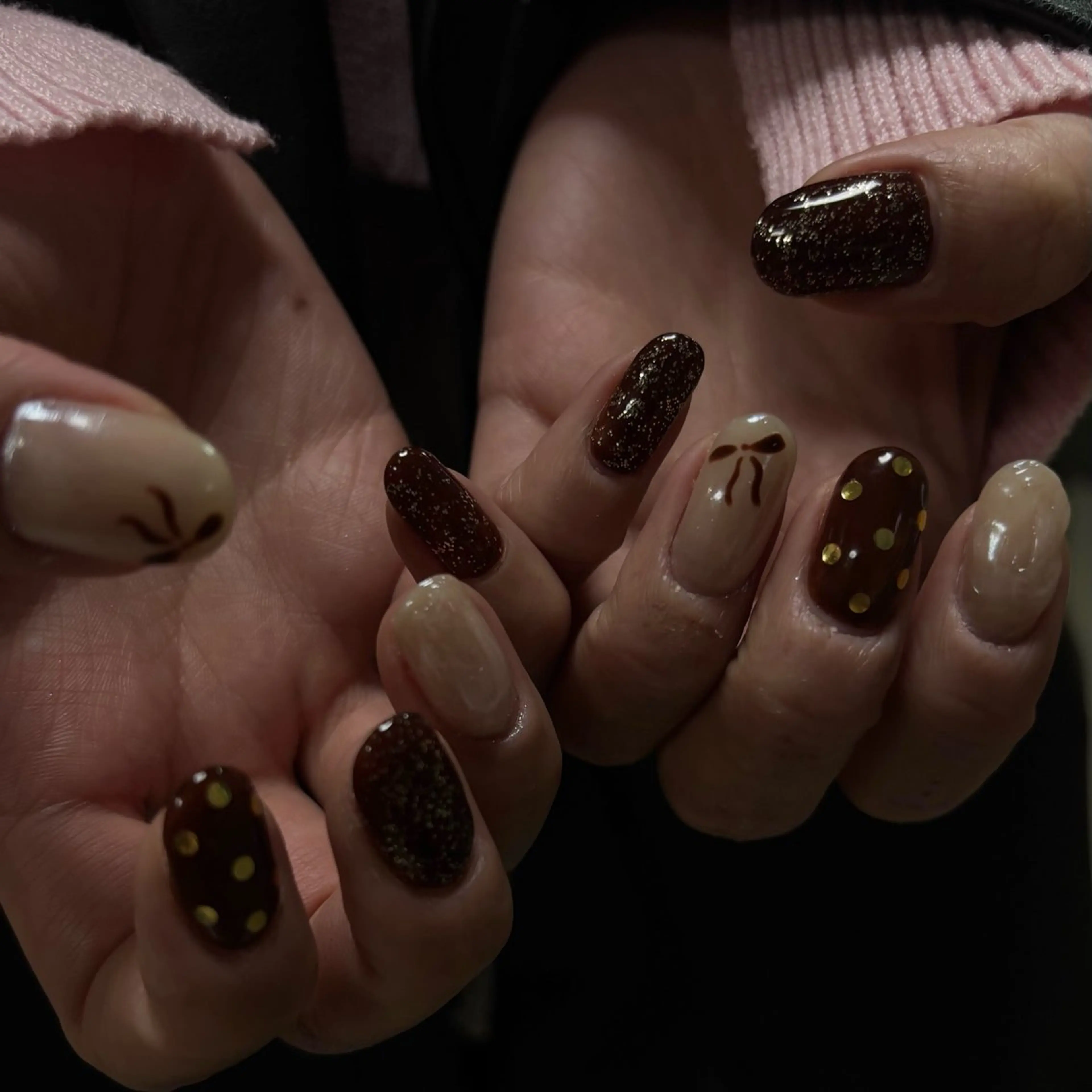 ネイル ブラウン IZUMIꕤnail 堺筋本町｜心斎橋のネイルデザイン