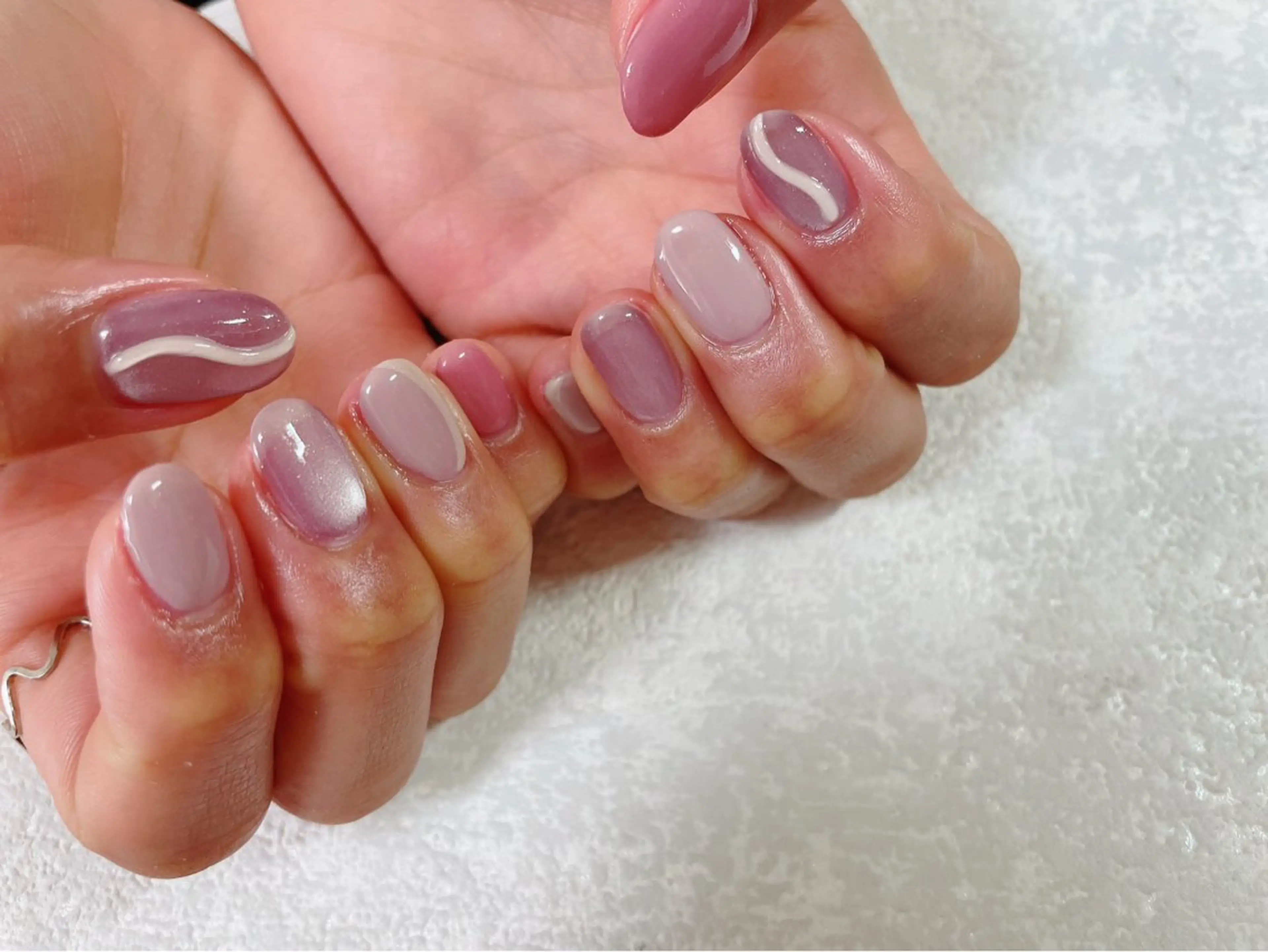 ネイル ジェルネイル 韓国ネイル マグネットネイル メンズネイル ワンカラーネイル kiki nail たまプラーザのネイルデザイン