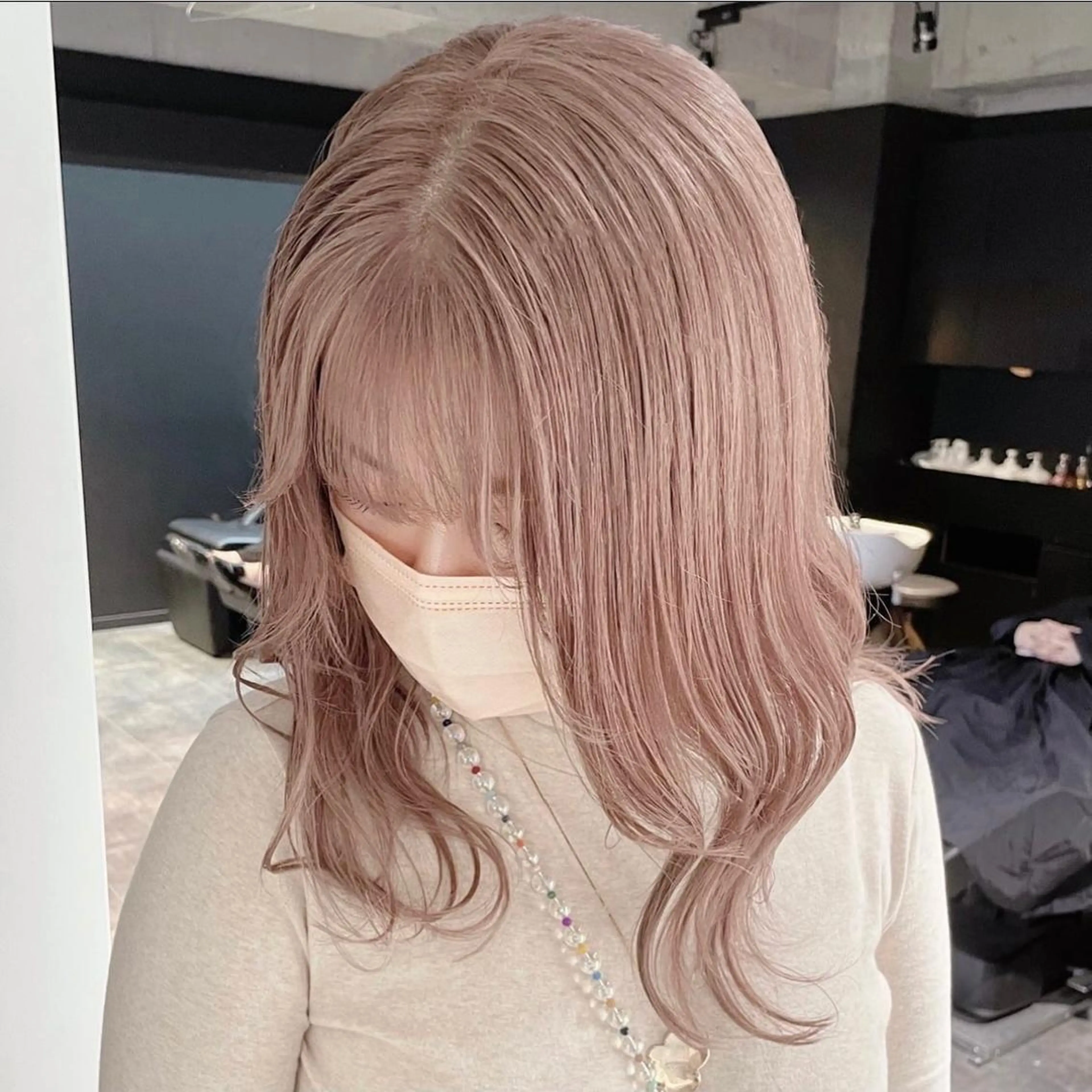 ロング カラー ベージュカラー ミルクティーベージュ ヘアカラー トリートメント ✨ハイトーン✨ 濱田知孝のヘアスタイル