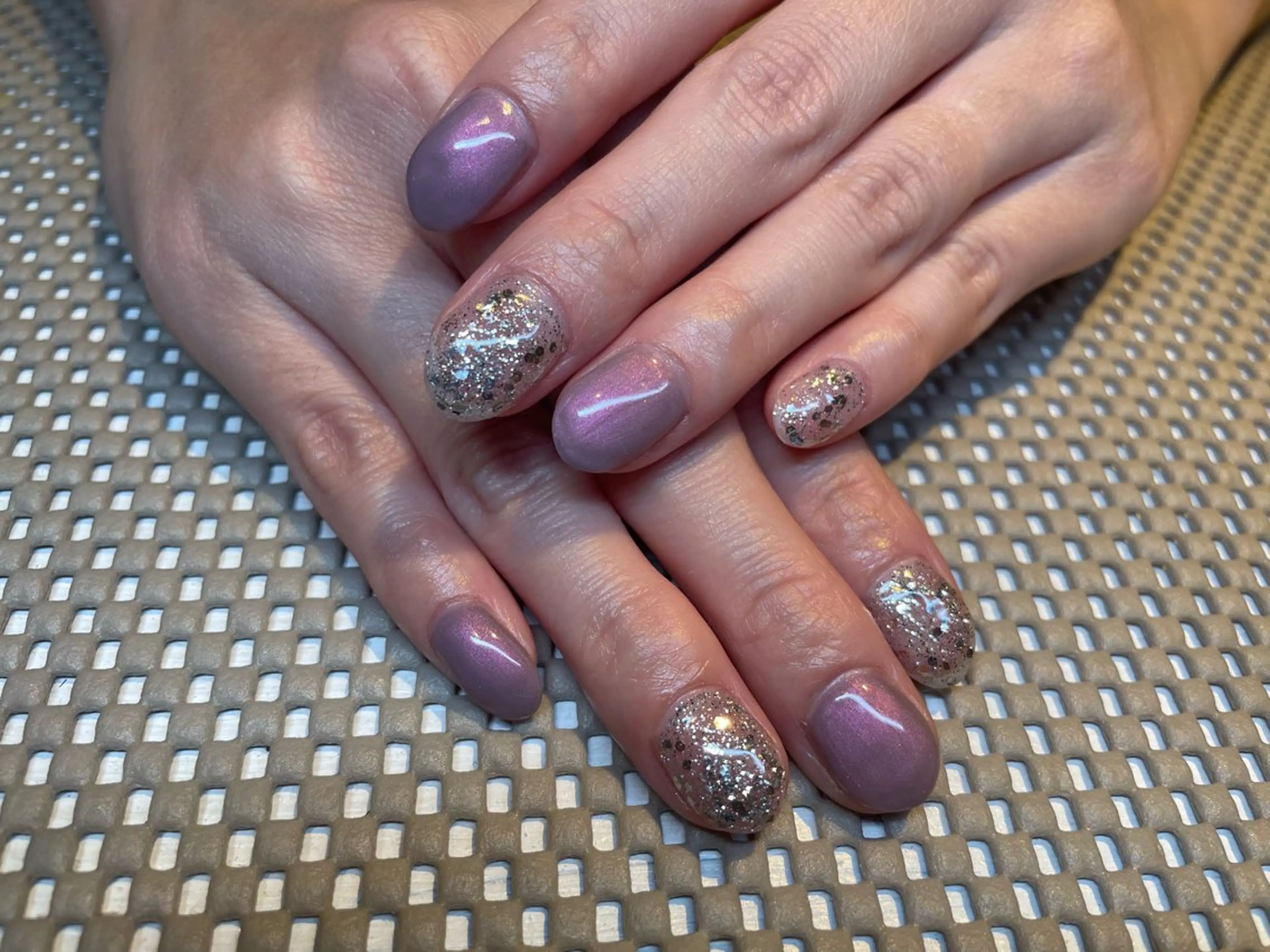 ネイル ラメ(グリッター) ピンク シルバー laviebelle norikoのネイルデザイン