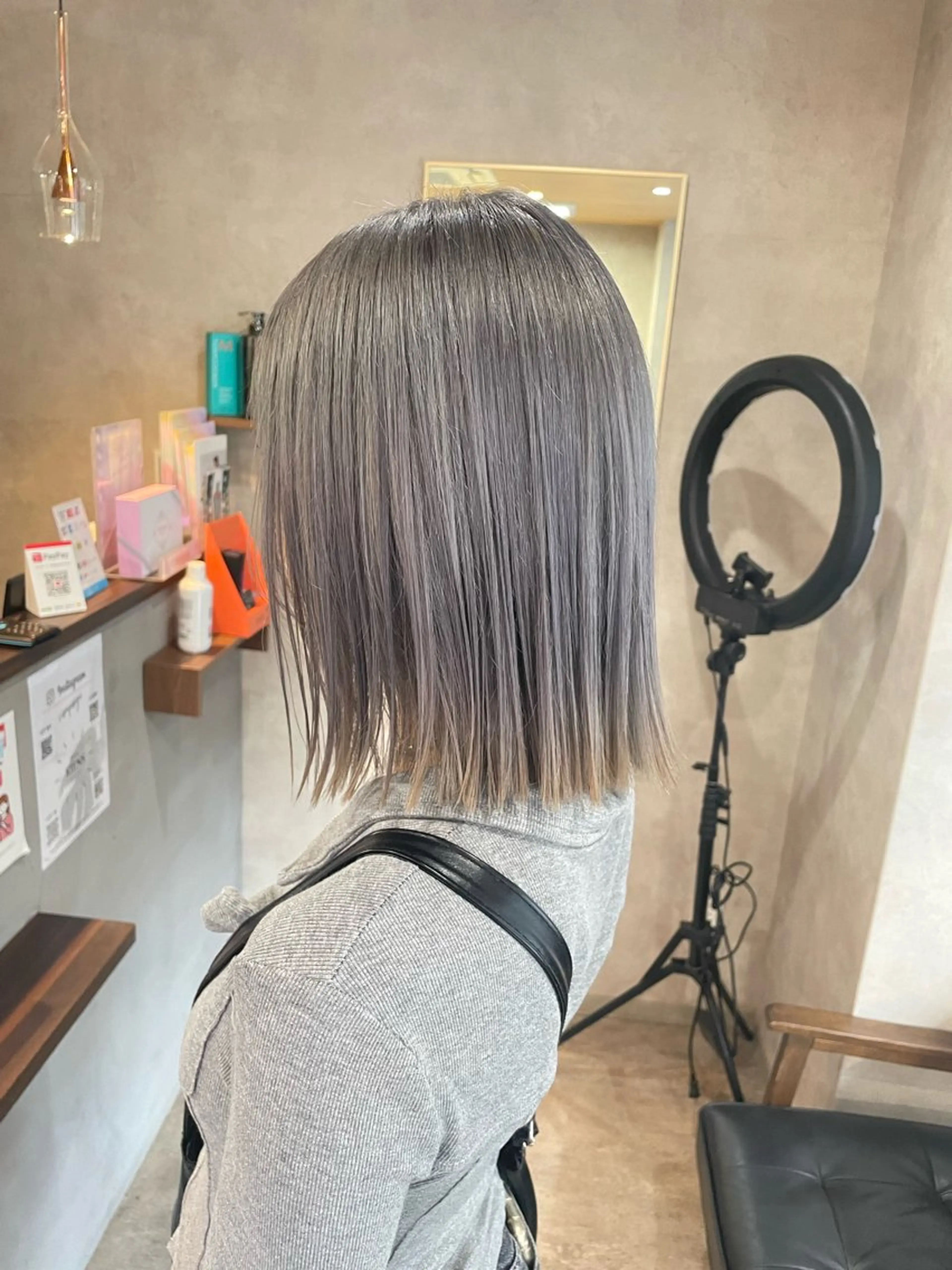 ミディアム カラー ブリーチ ハイトーンカラー ヘアカラー トリートメント RIENS aura / ayu ♡のヘアスタイル